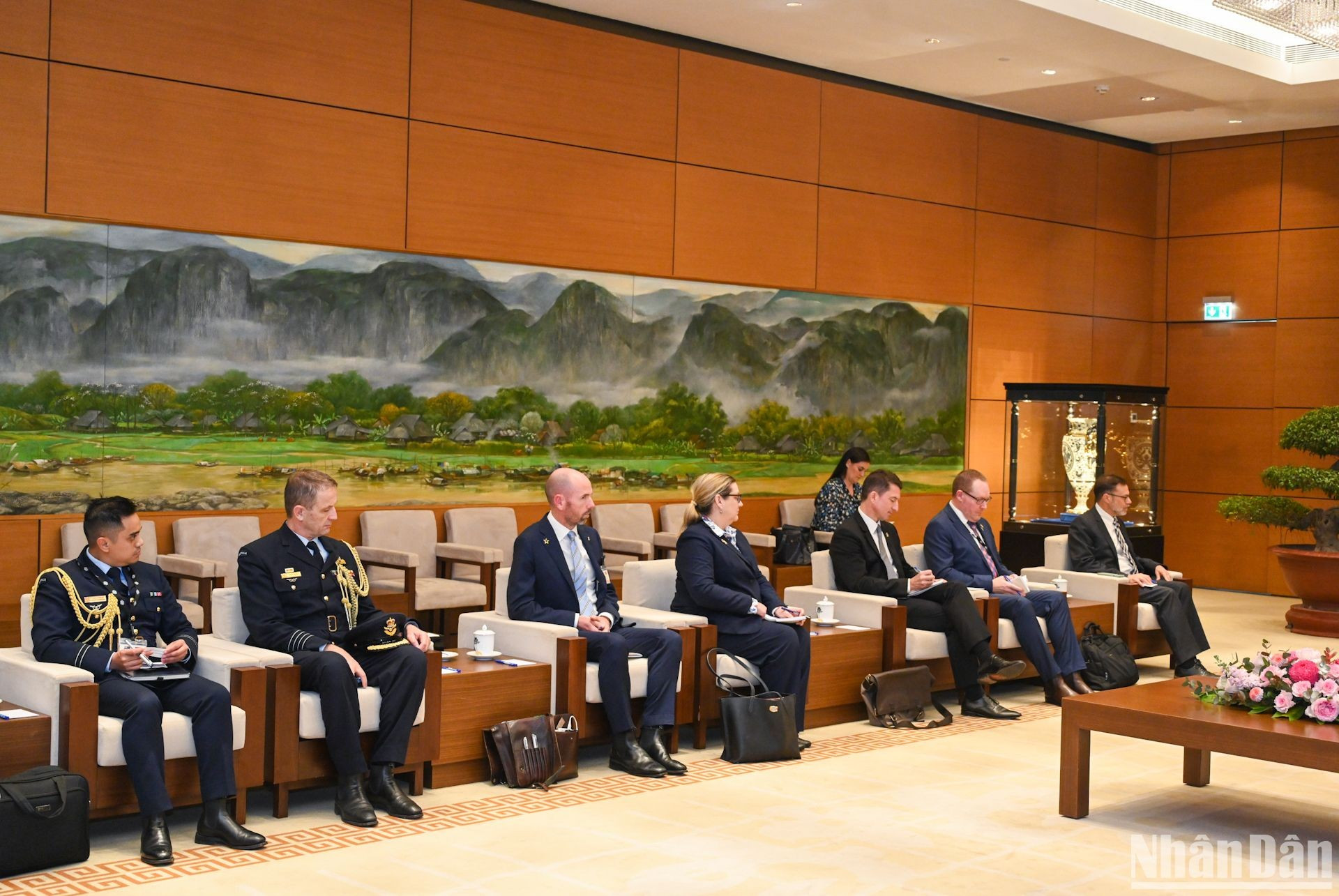 Los delegados australianos en el acto.