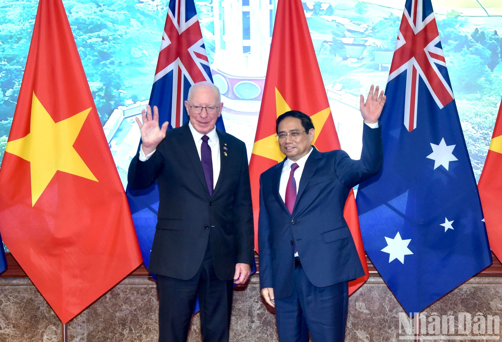 El premier vietnamita y el gobernador general de Australia, David Hurley