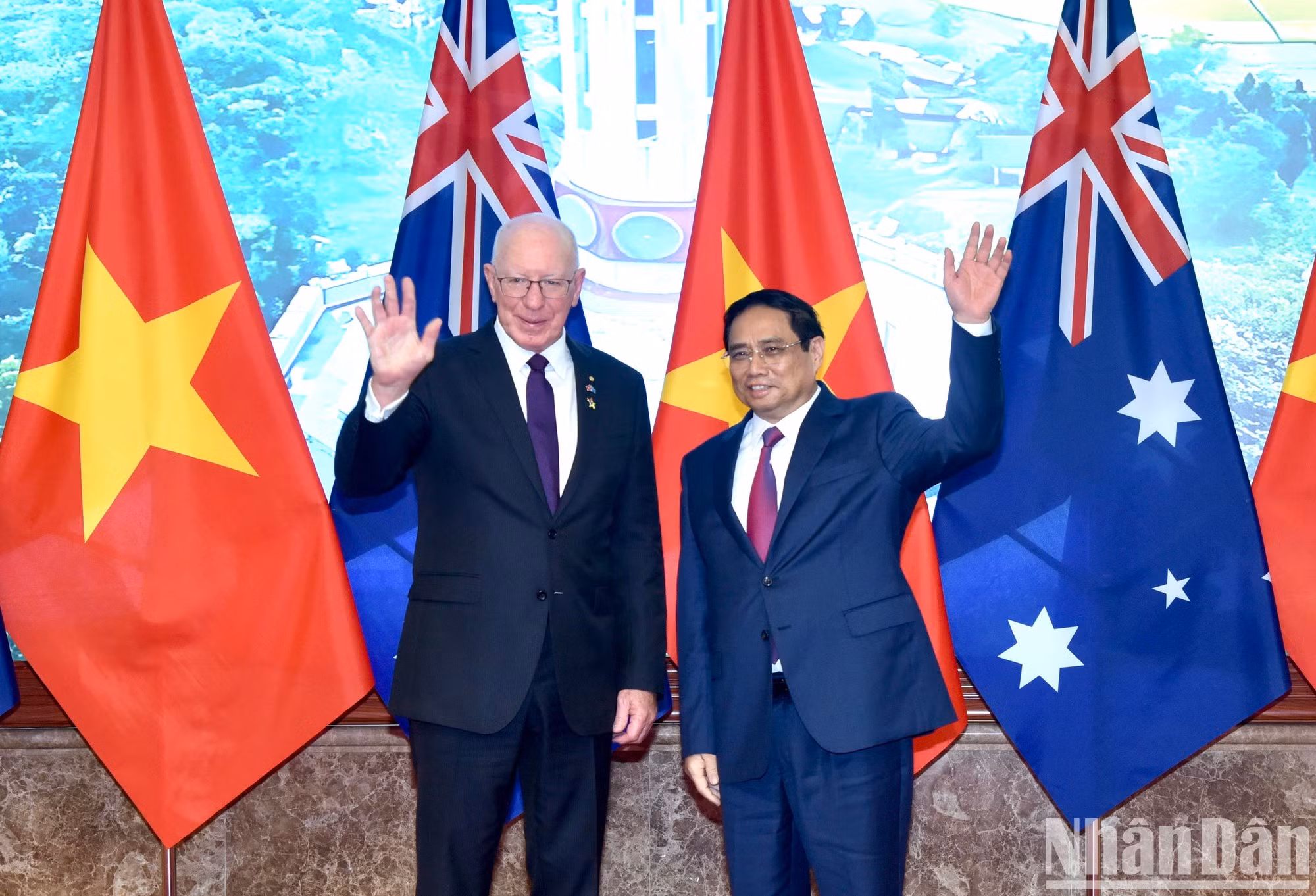El premier vietnamita y el gobernador general de Australia, David Hurley