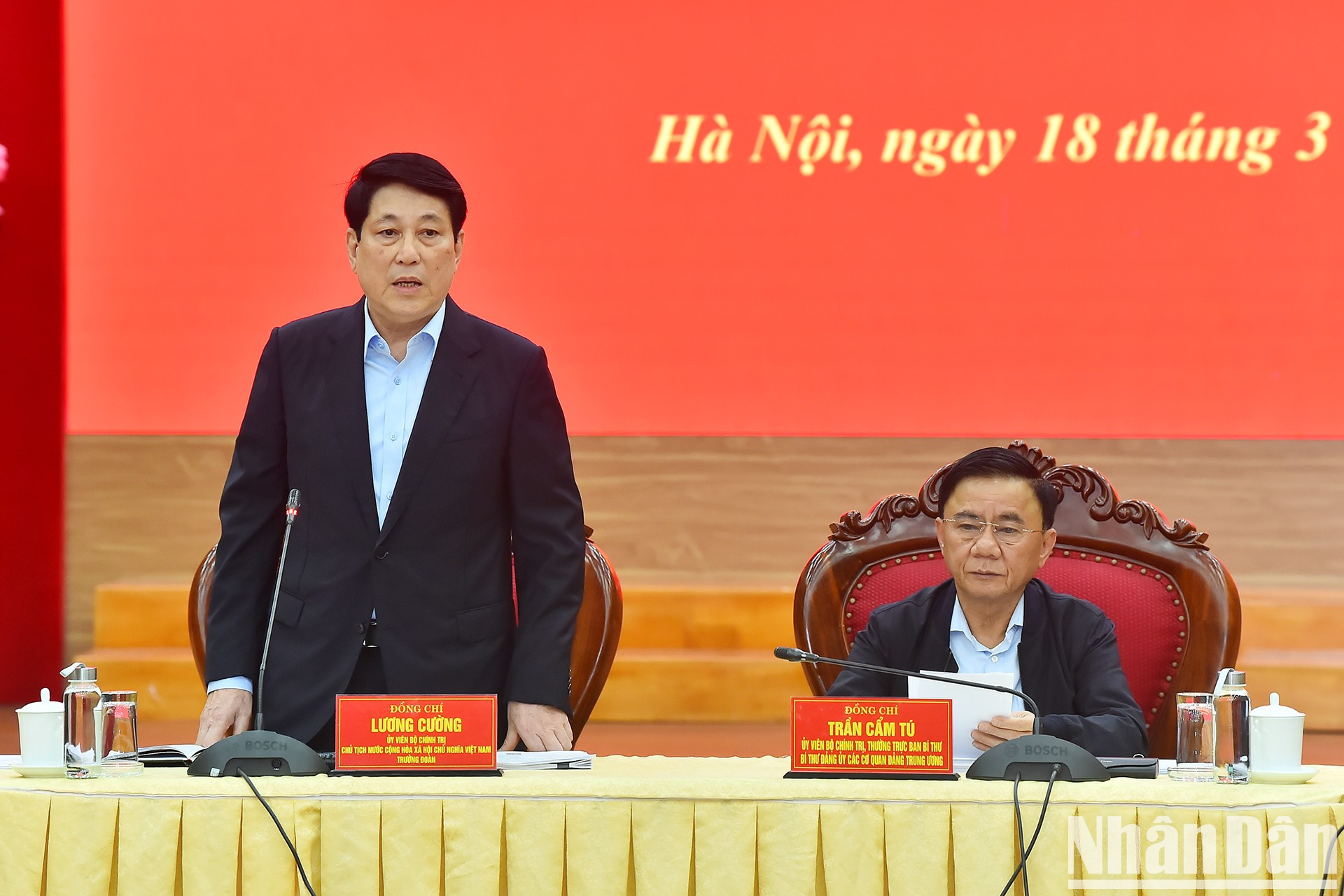El presidente vietnamita, Luong Cuong, pronuncia un discurso de apertura. El presidente vietnamita, Luong Cuong, pronuncia un discurso de apertura.