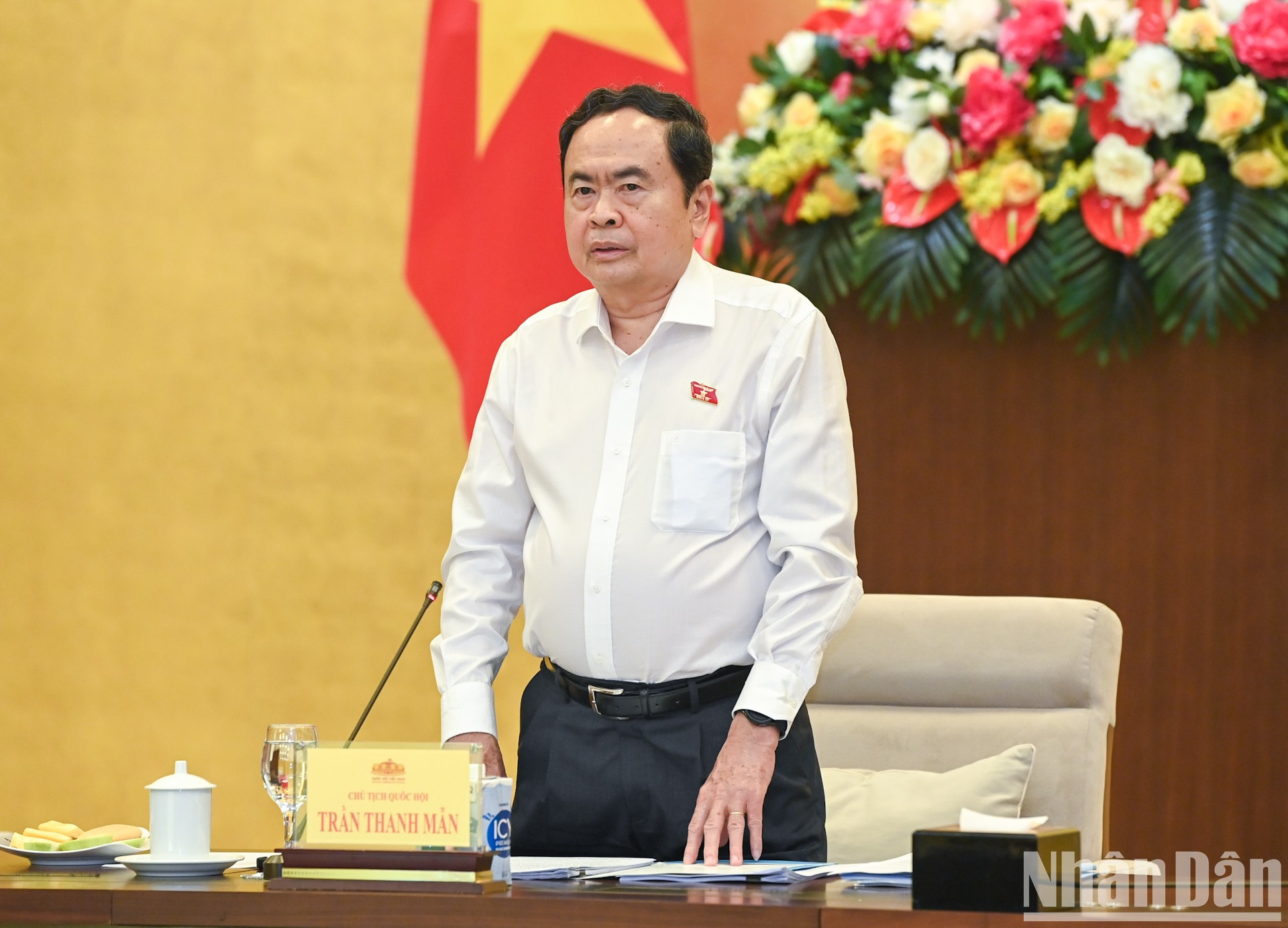 El titular de la Asamblea Nacional vietnamita, Tran Thanh Man, pronuncia un discurso de apertura. El titular de la Asamblea Nacional vietnamita, Tran Thanh Man, pronuncia un discurso de apertura.