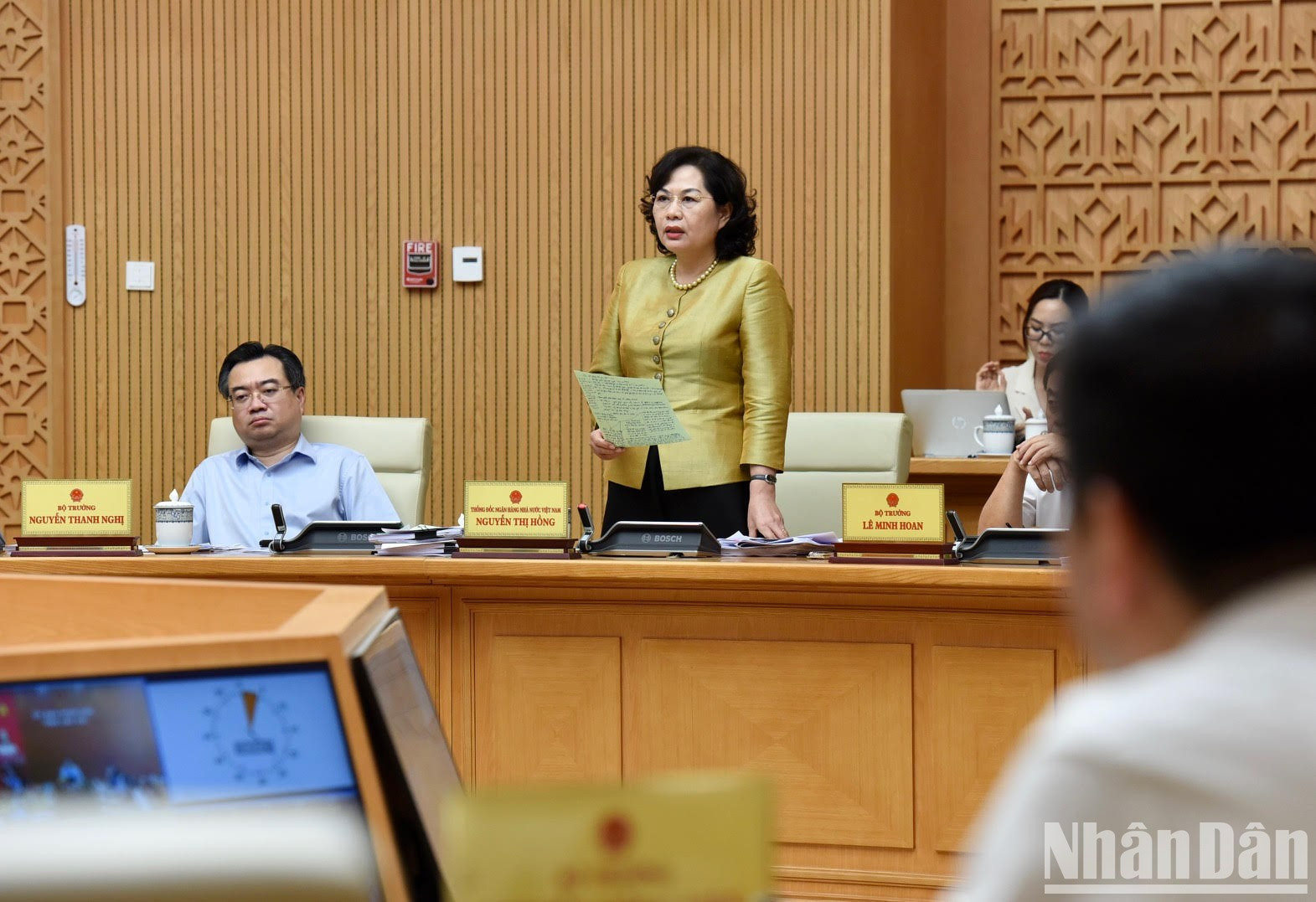 La gobernadora del Banco Estatal de Vietnam, Nguyen Thi Hong, interviene en la reunión. La gobernadora del Banco Estatal de Vietnam, Nguyen Thi Hong, interviene en la reunión.