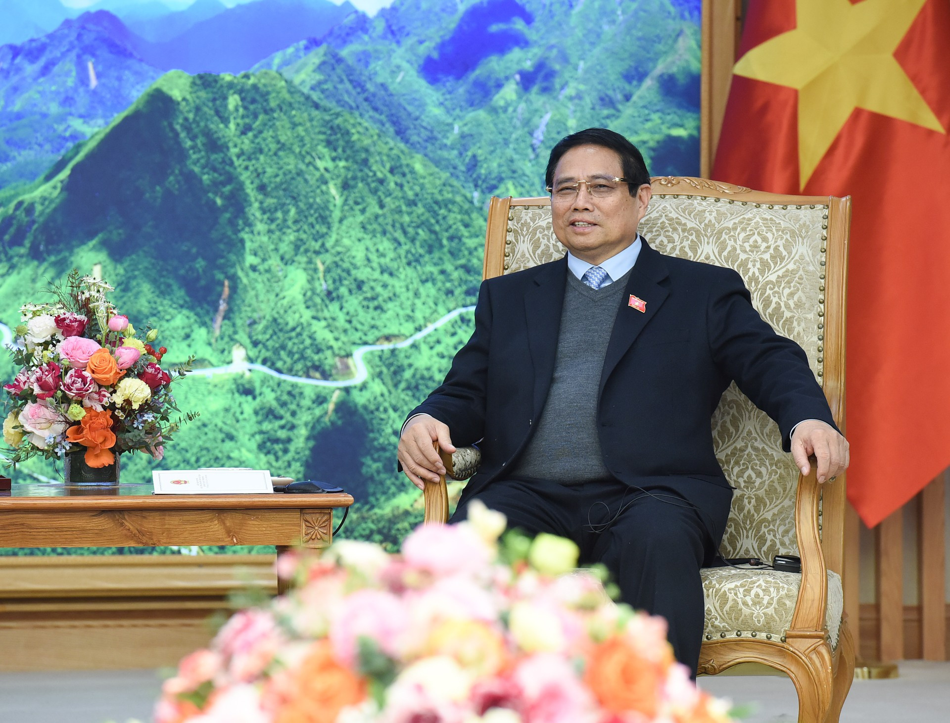 El primer ministro de Vietnam, Pham Minh Chinh, habla en la cita.