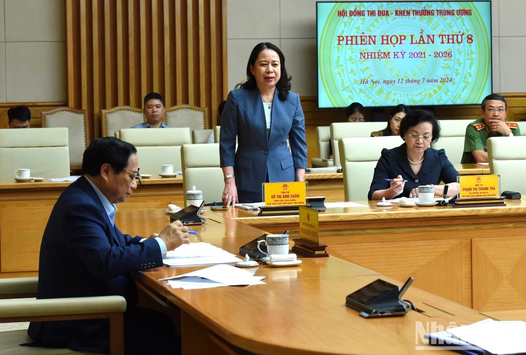 La primera vicepresidenta del Consejo Central de Emulación y Recompensas, Vo Thi Anh Xuan.