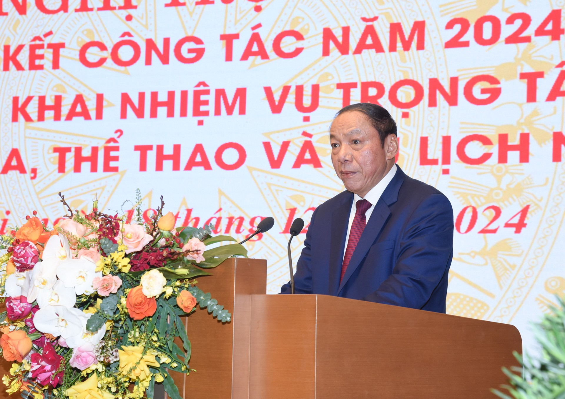 El ministro de Cultura, Deportes y Turismo, Nguyen Van Hung, habla en la cita. El ministro de Cultura, Deportes y Turismo, Nguyen Van Hung, habla en la cita.