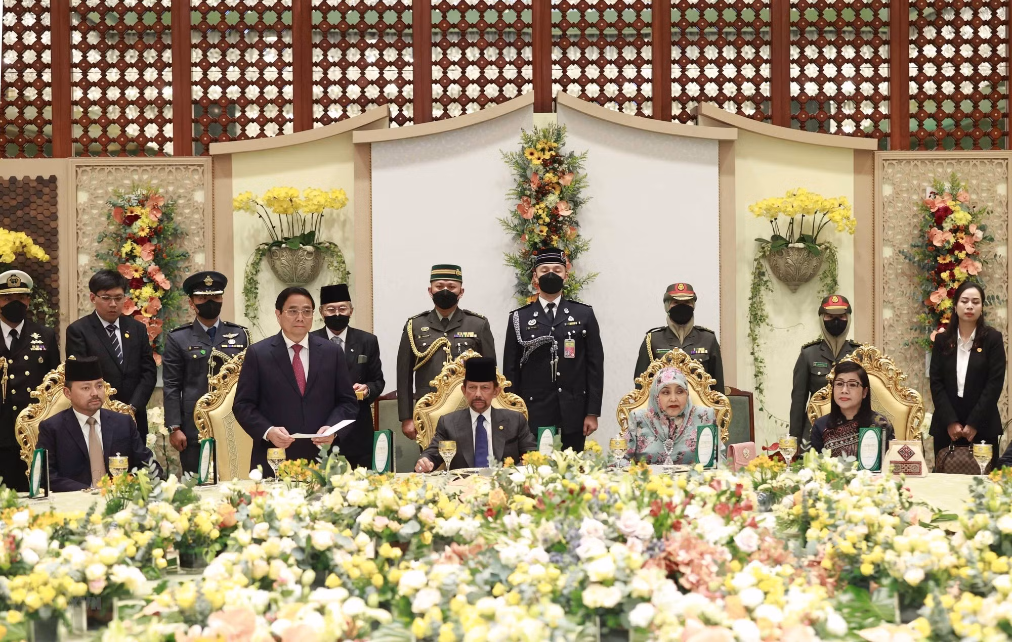 El primer ministro vietnamita Pham Minh Chinh interviene en el evento.