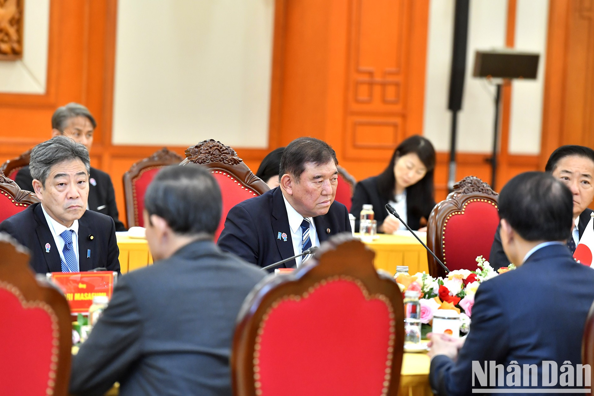 El premier japonés, Ishiba Shigeru, interviene en el acto. El premier japonés, Ishiba Shigeru, interviene en el acto.