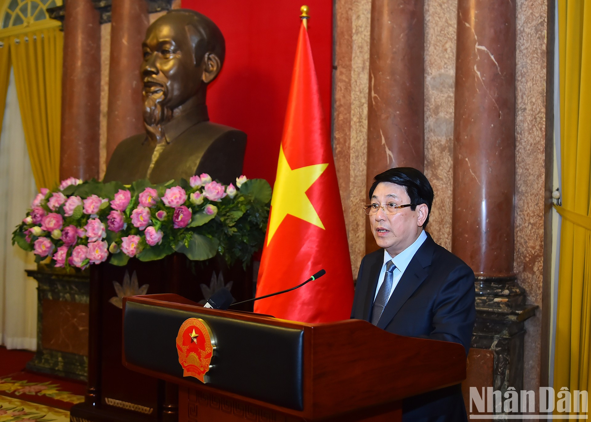 El presidente vietnamita, Luong Cuong, pronuncia un discurso. El presidente vietnamita, Luong Cuong, pronuncia un discurso.