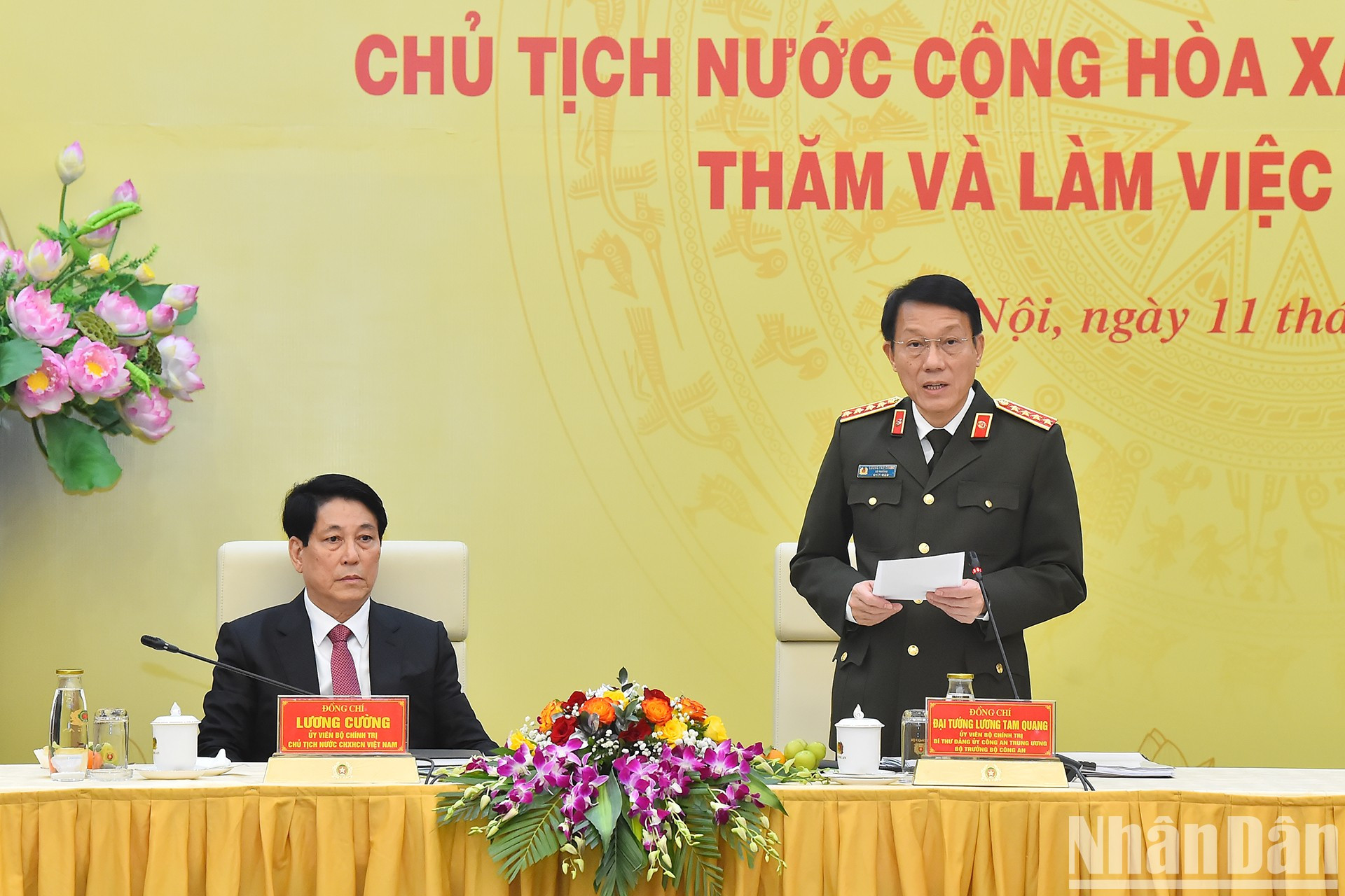 El ministro de Seguridad Pública, Luong Tam Quang, interviene en la cita. El ministro de Seguridad Pública, Luong Tam Quang, interviene en la cita.