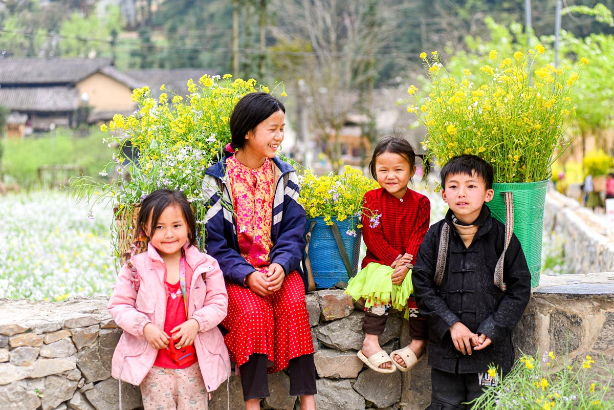 Visitar Dong Van en esta época no solo permite admirar flores, sino también sentir la vida sencilla de las tierras altas, sumergirse en el majestuoso paisaje natural y capturar hermosos momentos del cielo y la tierra de Ha Giang.