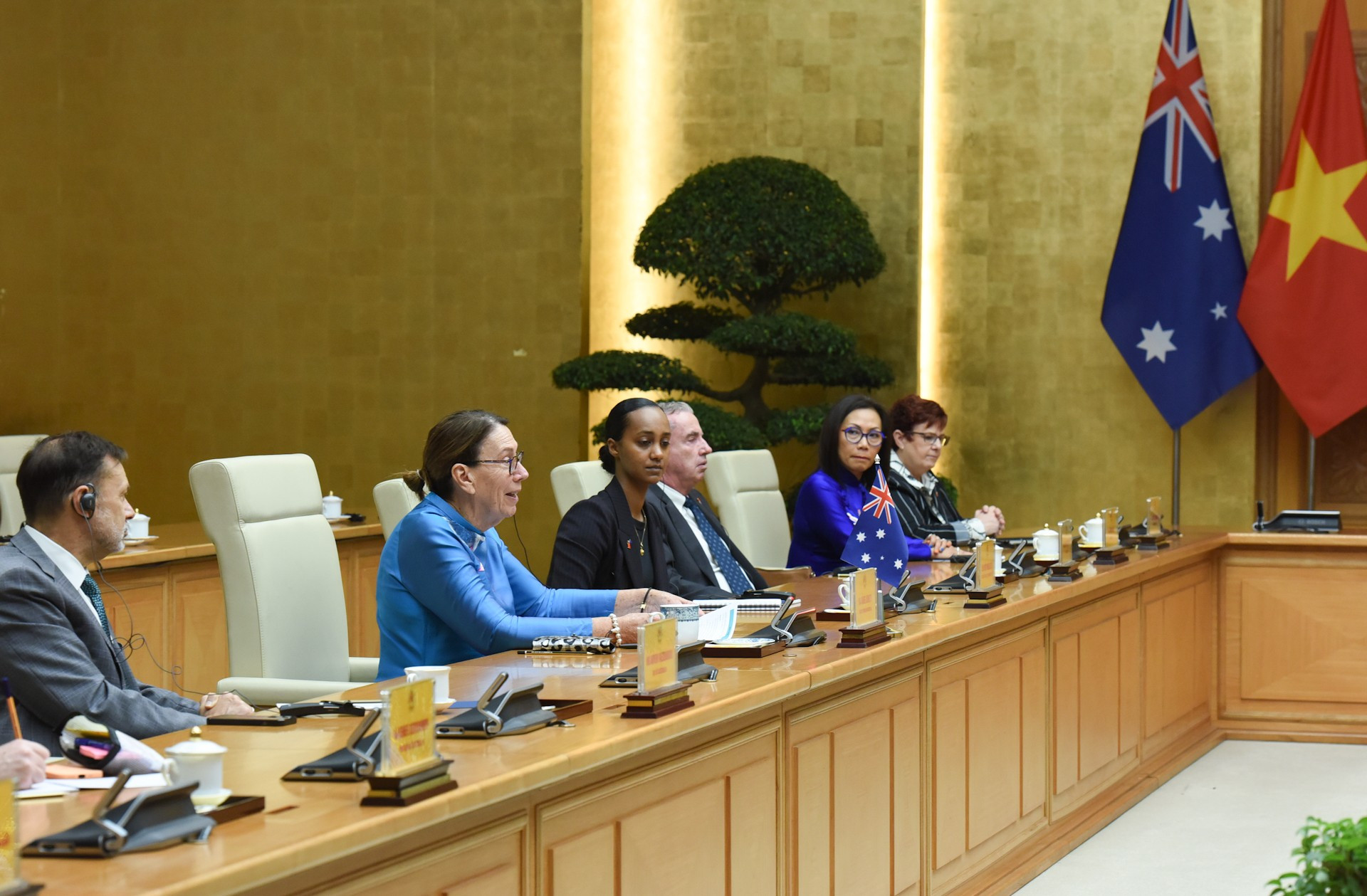 Sue Lines y los delegados australianos.