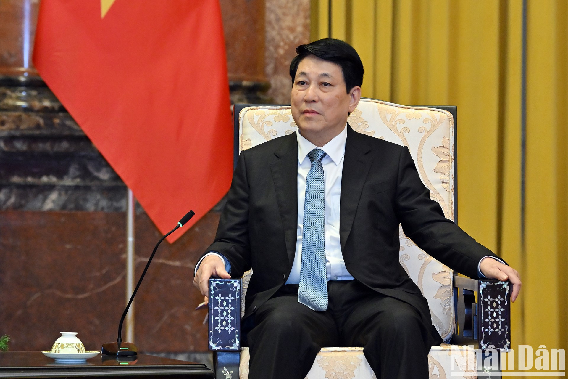 El presidente vietnamita, Luong Cuong, habla en la recepción. El presidente vietnamita, Luong Cuong, habla en la recepción.