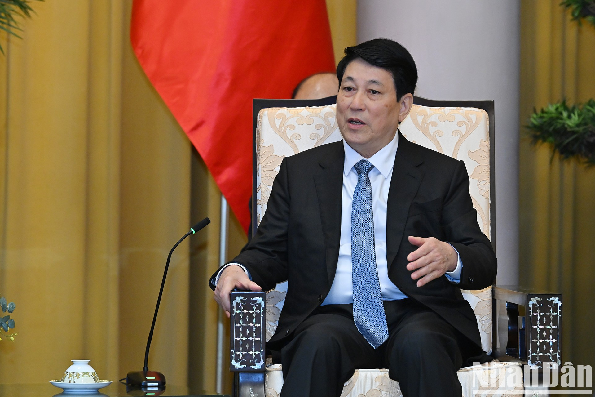 El presidente vietnamita, Luong Cuong, habla en la recepción. El presidente vietnamita, Luong Cuong, habla en la recepción.