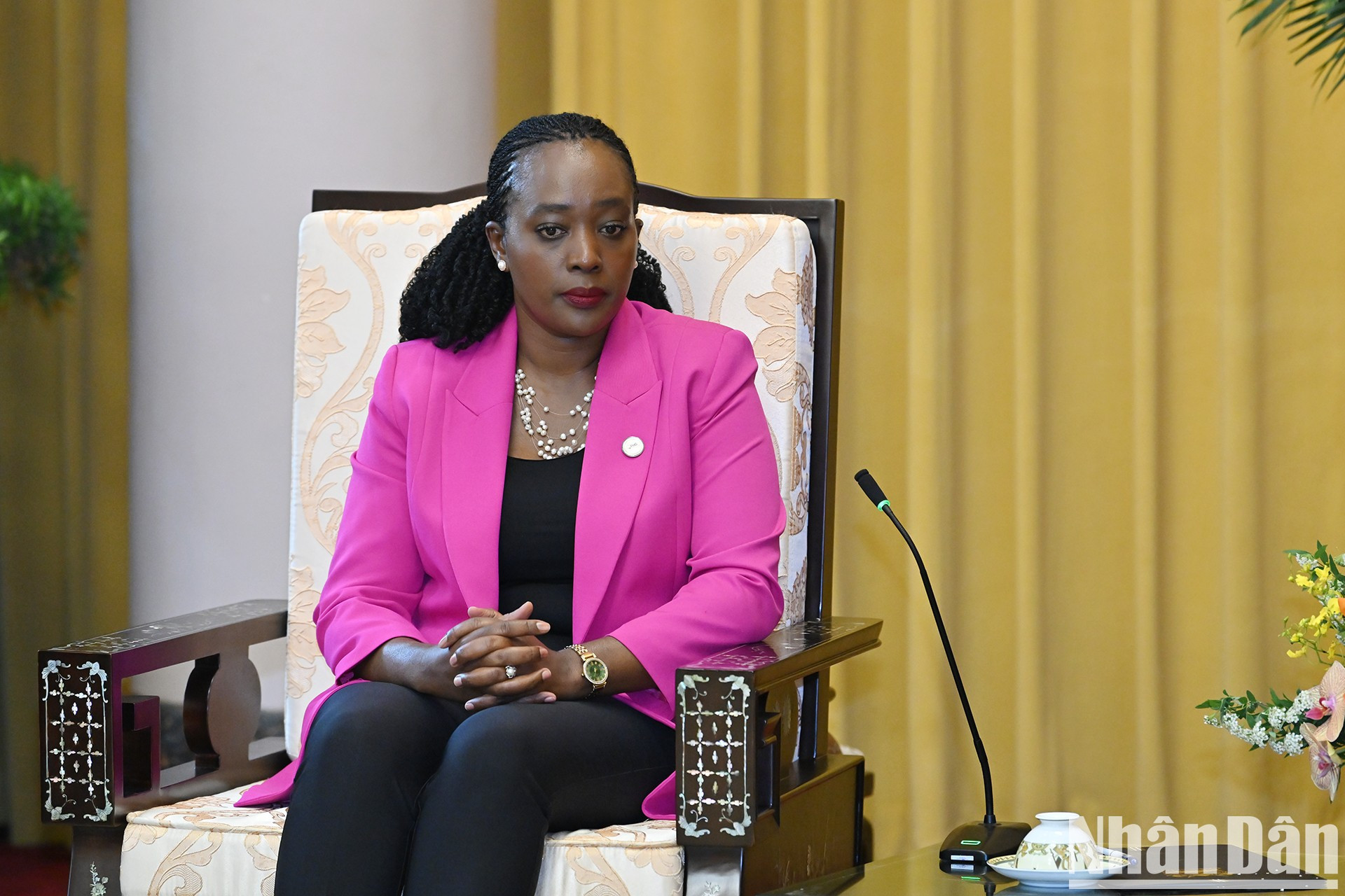 La ministra de Defensa de Kenia, Soipan Tuya, interviene en la cita. La ministra de Defensa de Kenia, Soipan Tuya, interviene en la cita.