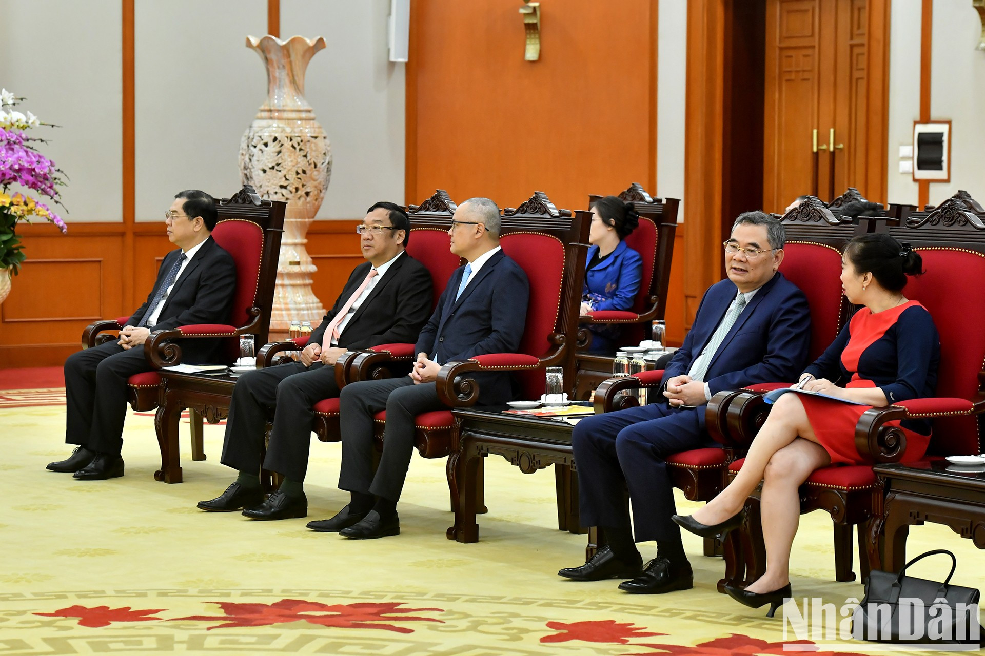 Los delegados vietnamitas en la cita.