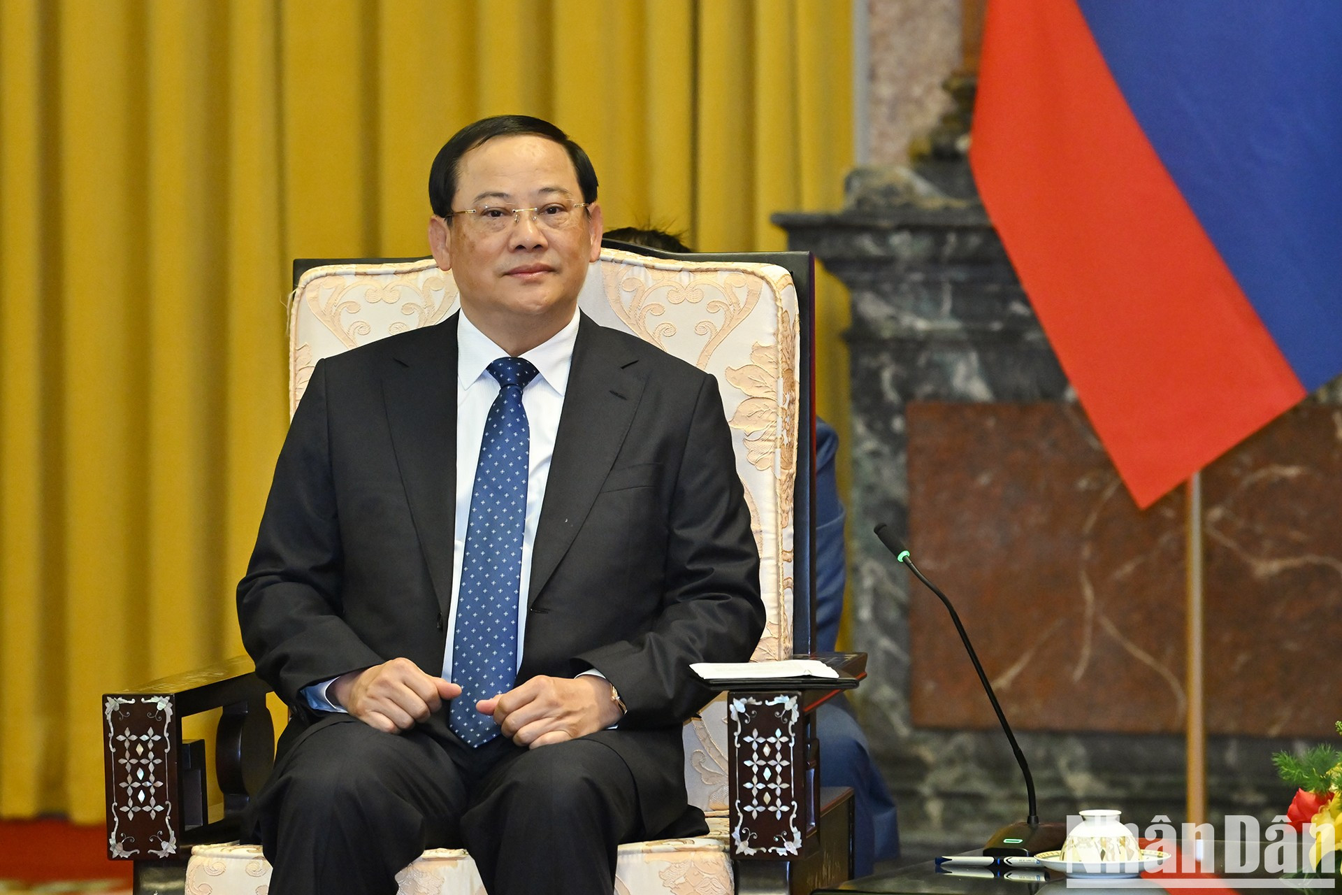 El primer ministro de Laos, Sonexay Siphandone, interviene en el acto. El primer ministro de Laos, Sonexay Siphandone, interviene en el acto.