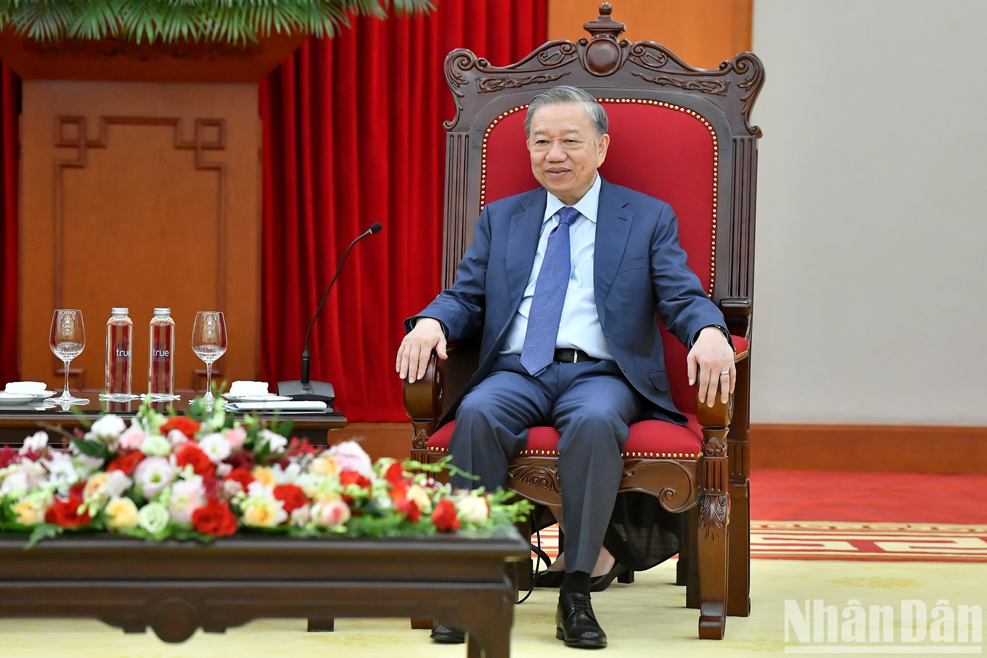 El secretario general del PCV y presidente de Vietnam, To Lam, habla en la cita.