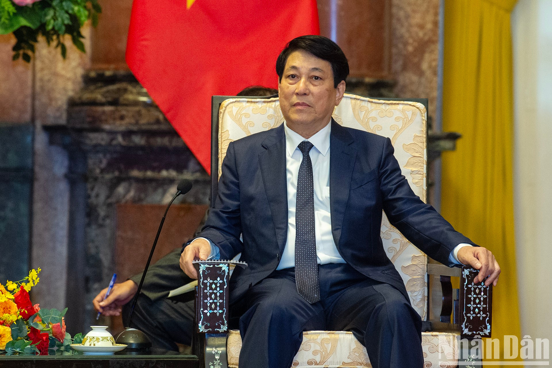 El presidente de Vietnam, Luong Cuong, habla en la cita.