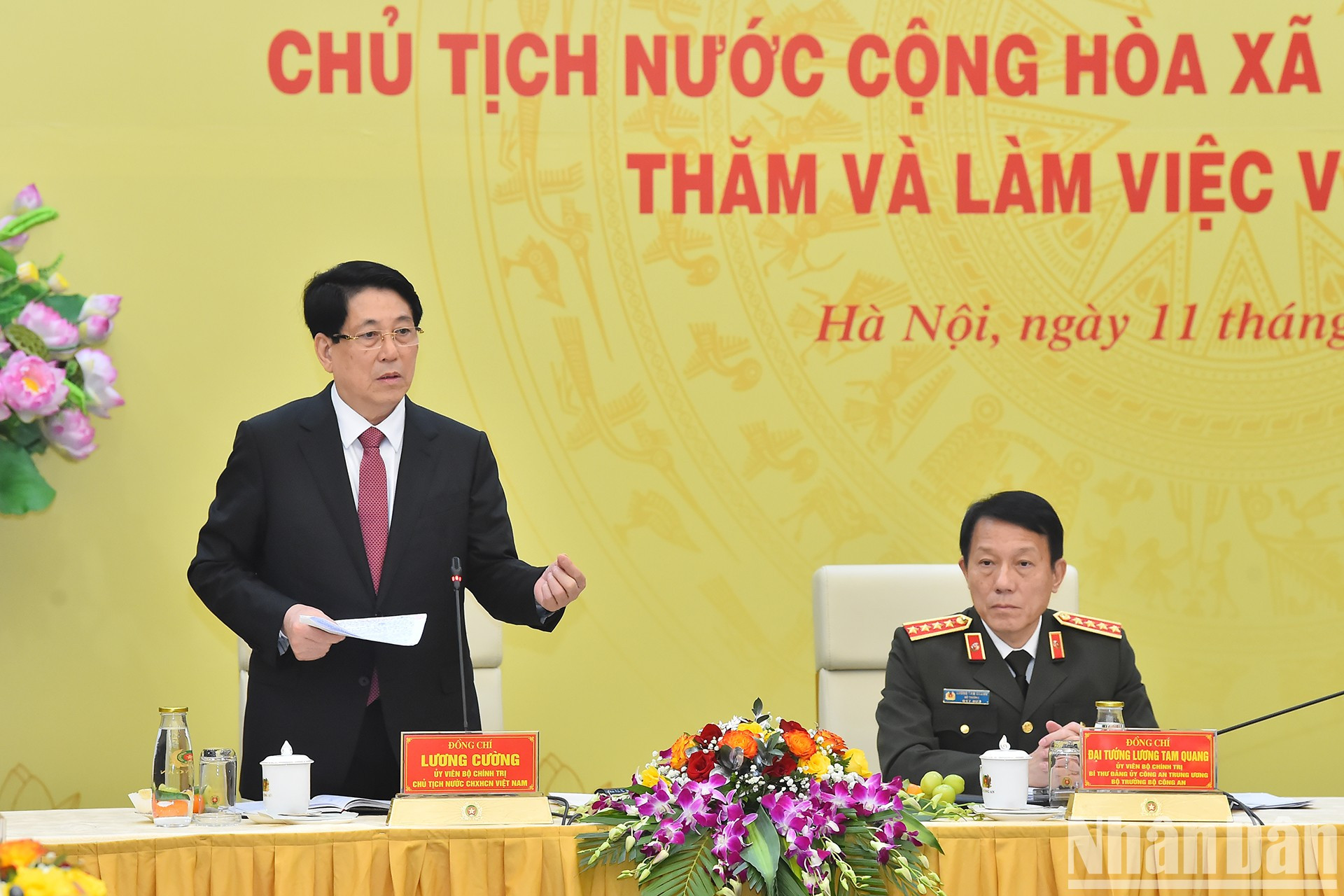 El presidente de Vietnam, Luong Cuong, habla en el evento. El presidente de Vietnam, Luong Cuong, habla en el evento.