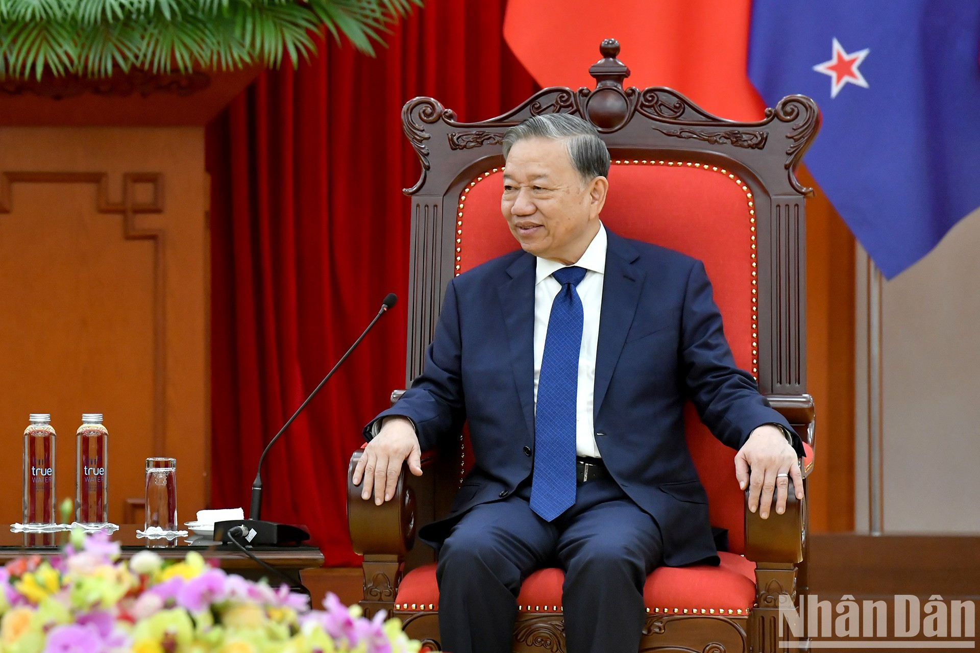 El secretario general del Partido Comunista de Vietnam, To Lam, habla en la cita. El secretario general del Partido Comunista de Vietnam, To Lam, habla en la cita.