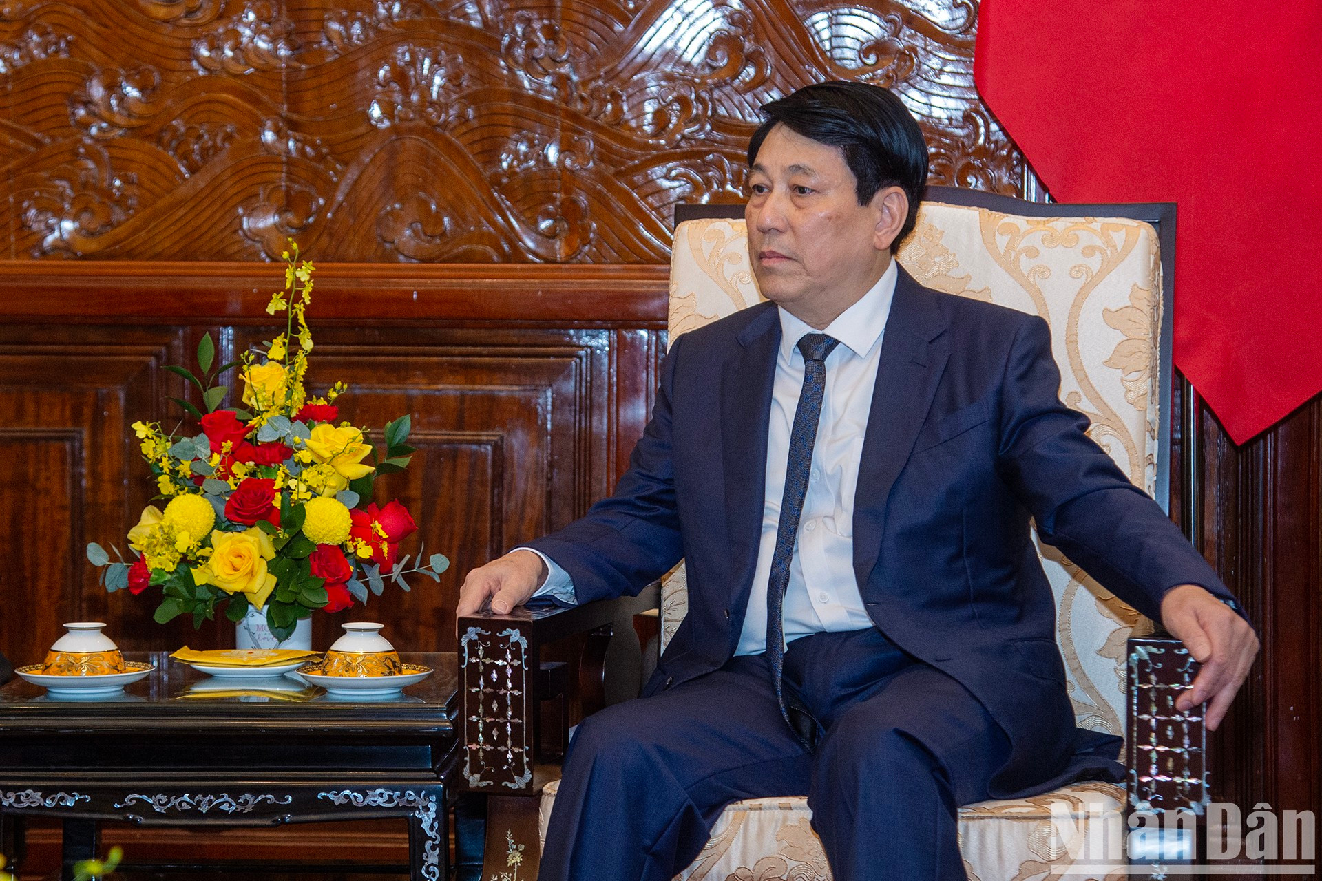 El presidente vietnamita, Luong Cuong, habla en la cita. El presidente vietnamita, Luong Cuong, habla en la cita.