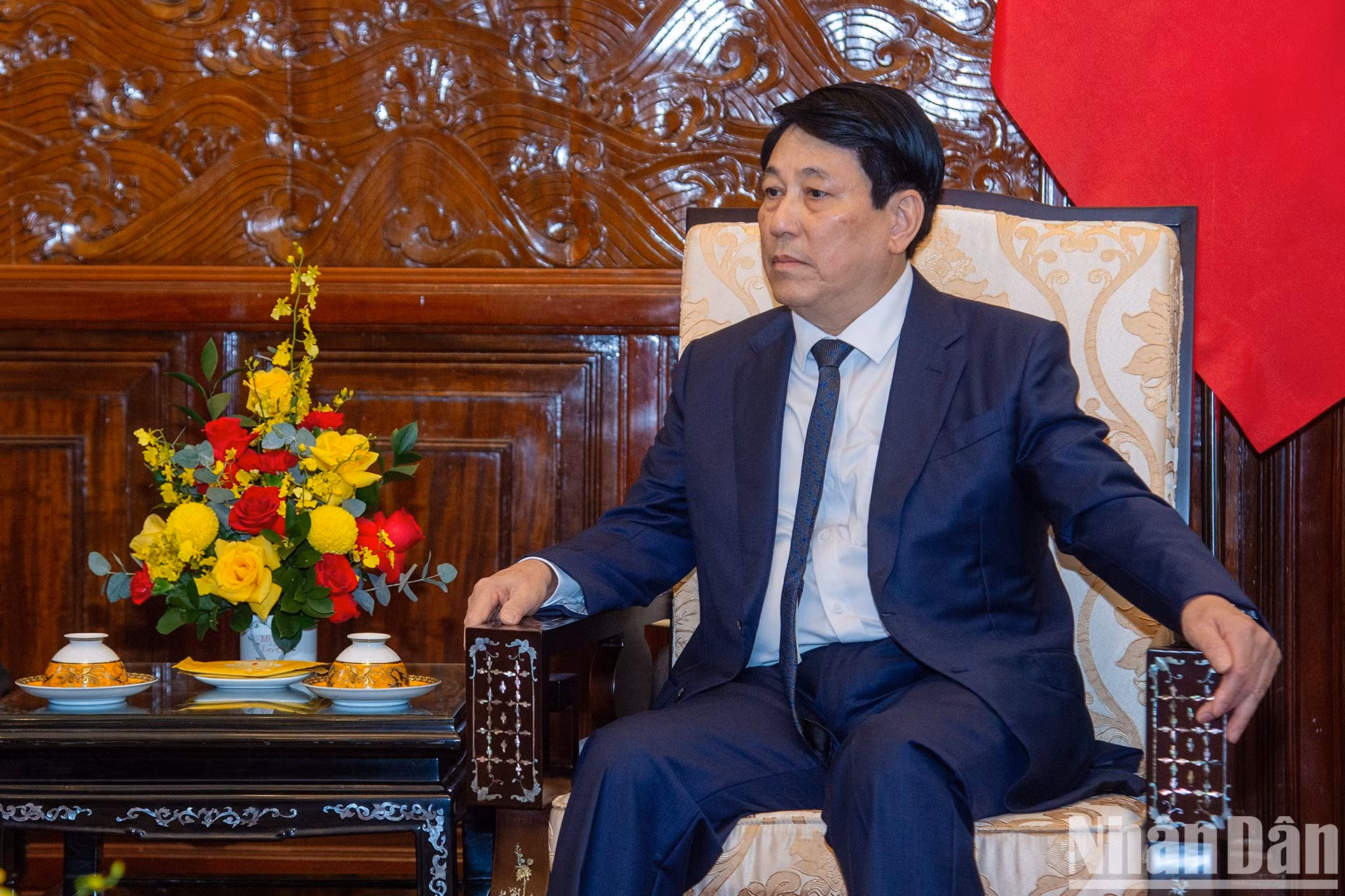 El presidente vietnamita, Luong Cuong, habla en la cita.