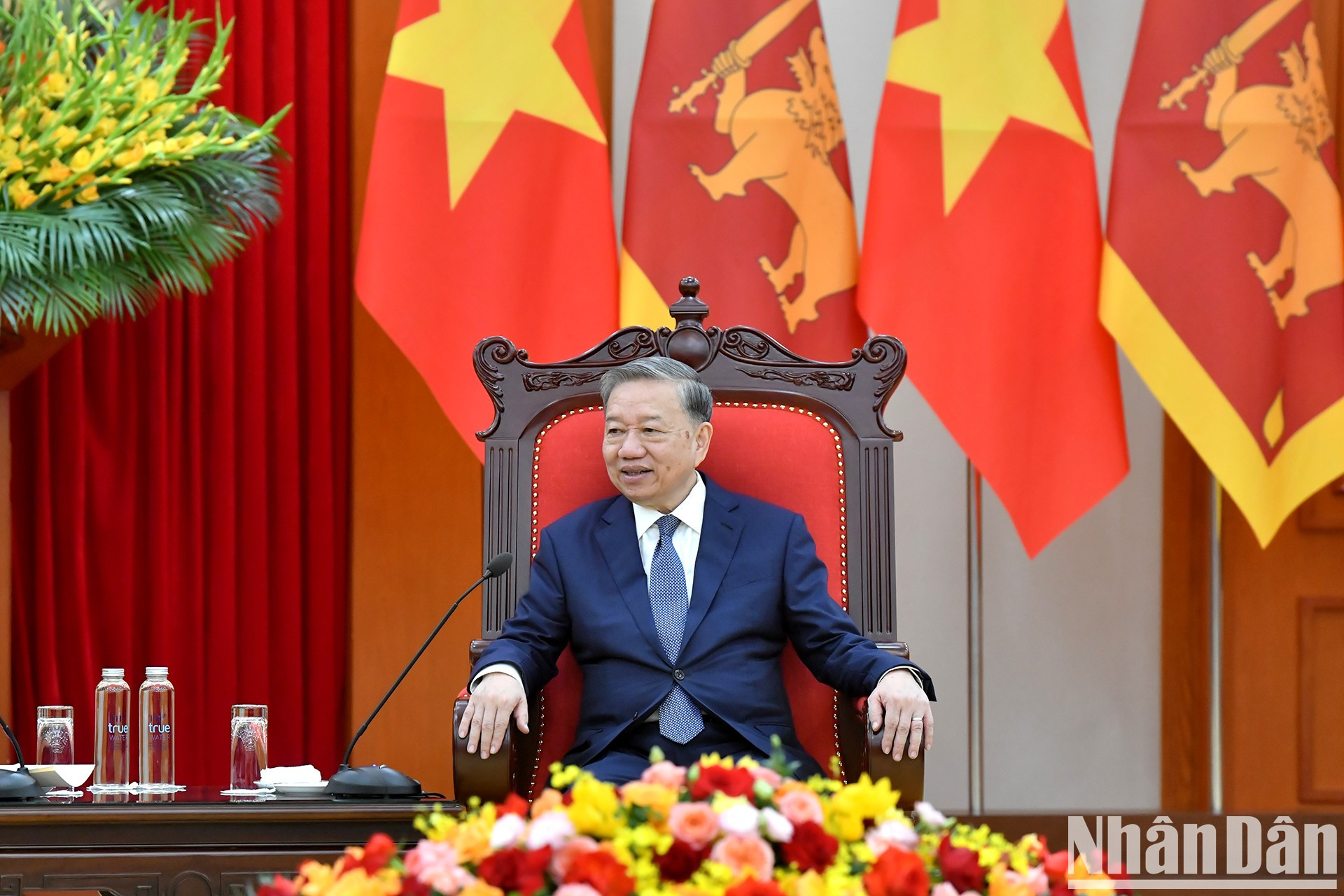 El secretario general del Partido Comunista de Vietnam, To Lam, habla en la cita. El secretario general del Partido Comunista de Vietnam, To Lam, habla en la cita.