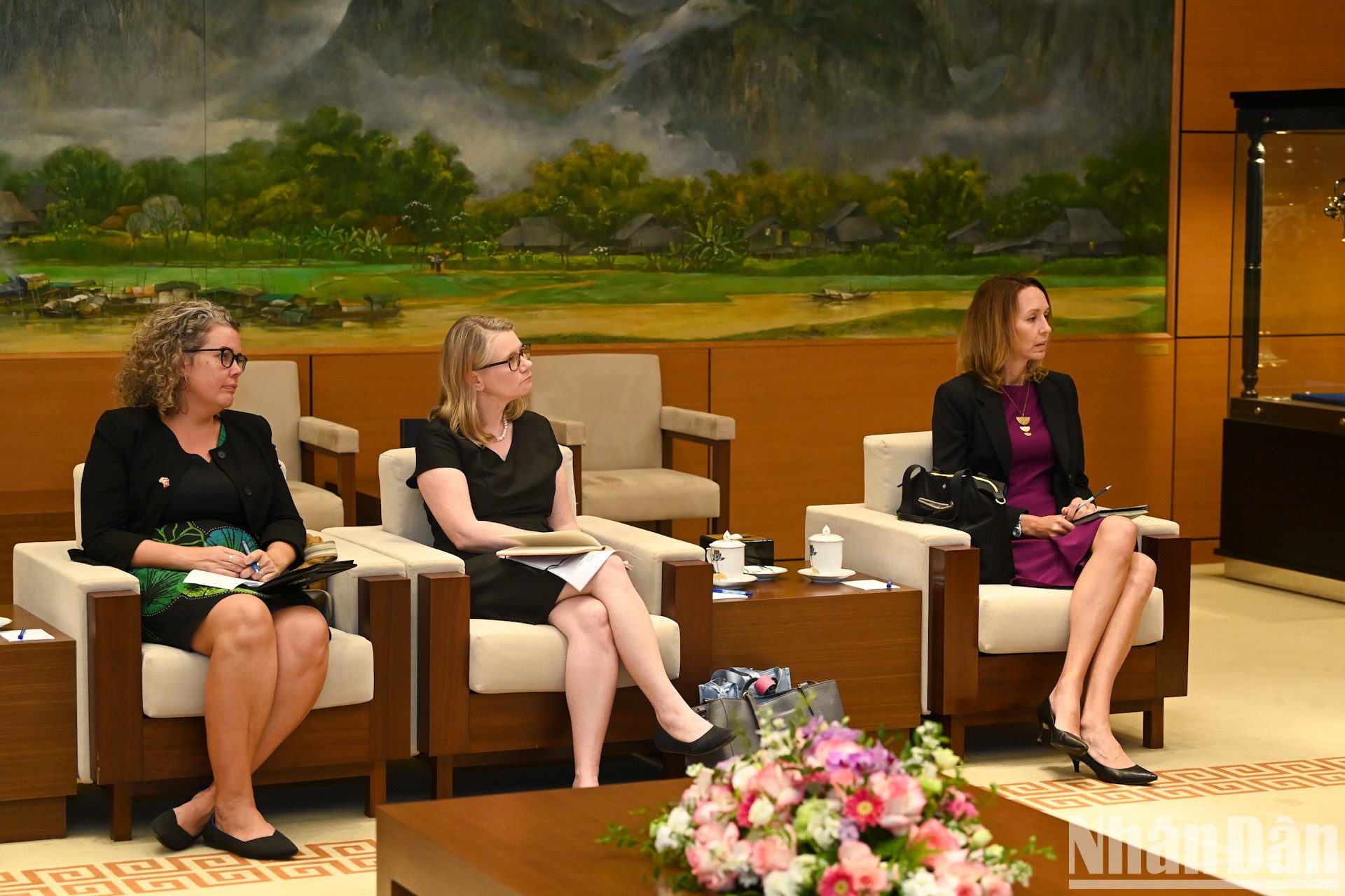Delegados estadounidenses en el acto. Delegados estadounidenses en el acto.