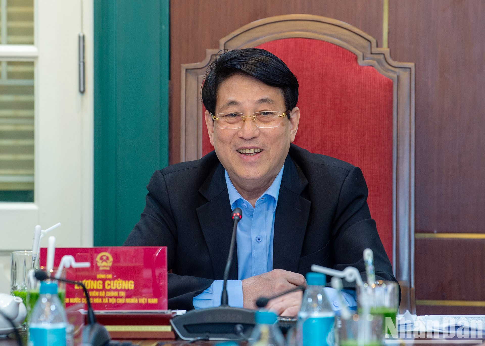 El presidente vietnamita, Luong Cuong, interviene en la cita.