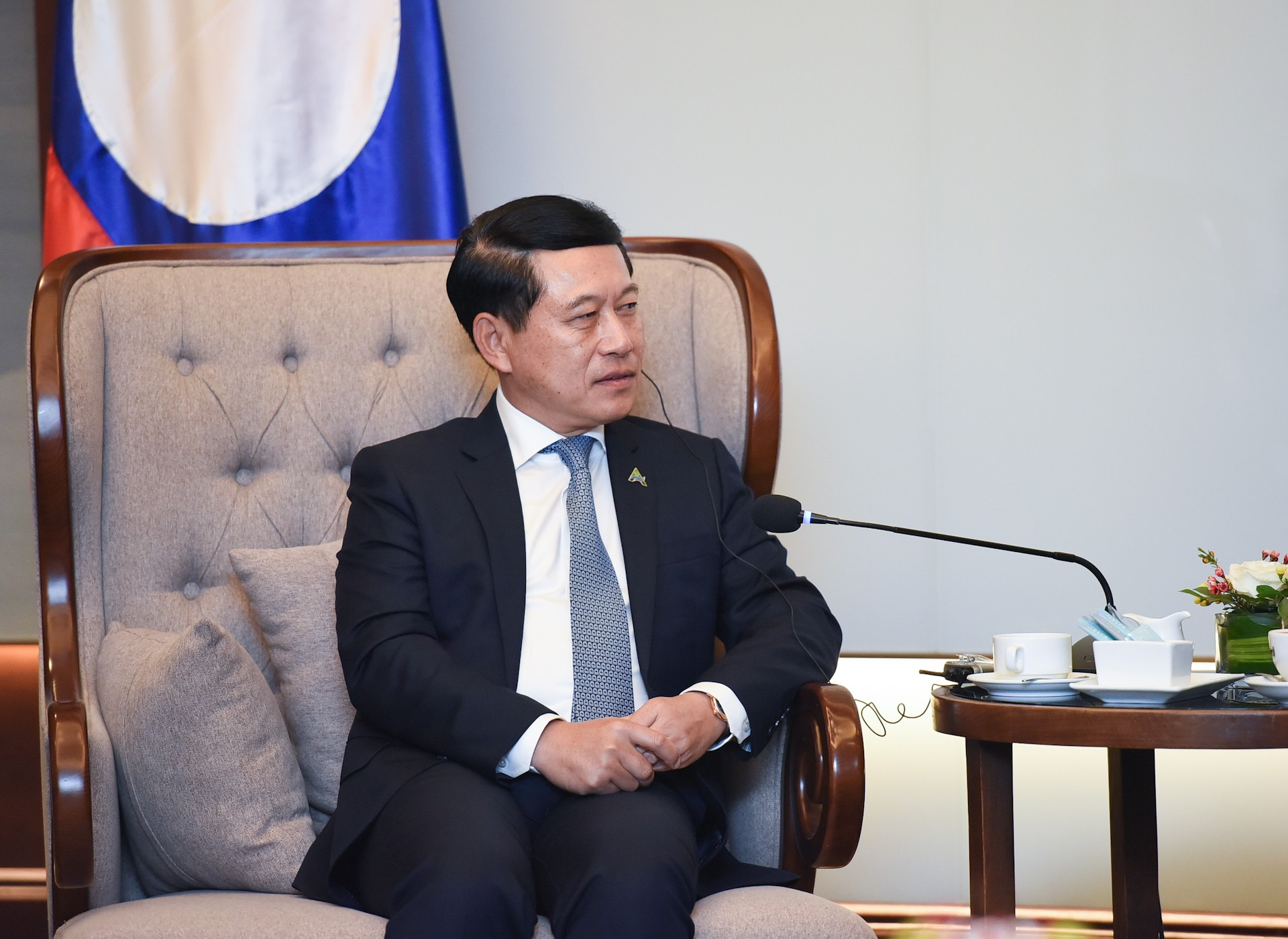 El viceprimer ministro de Laos, Saleumxay Kommasith, interviene en la cita. El viceprimer ministro de Laos, Saleumxay Kommasith, interviene en la cita.