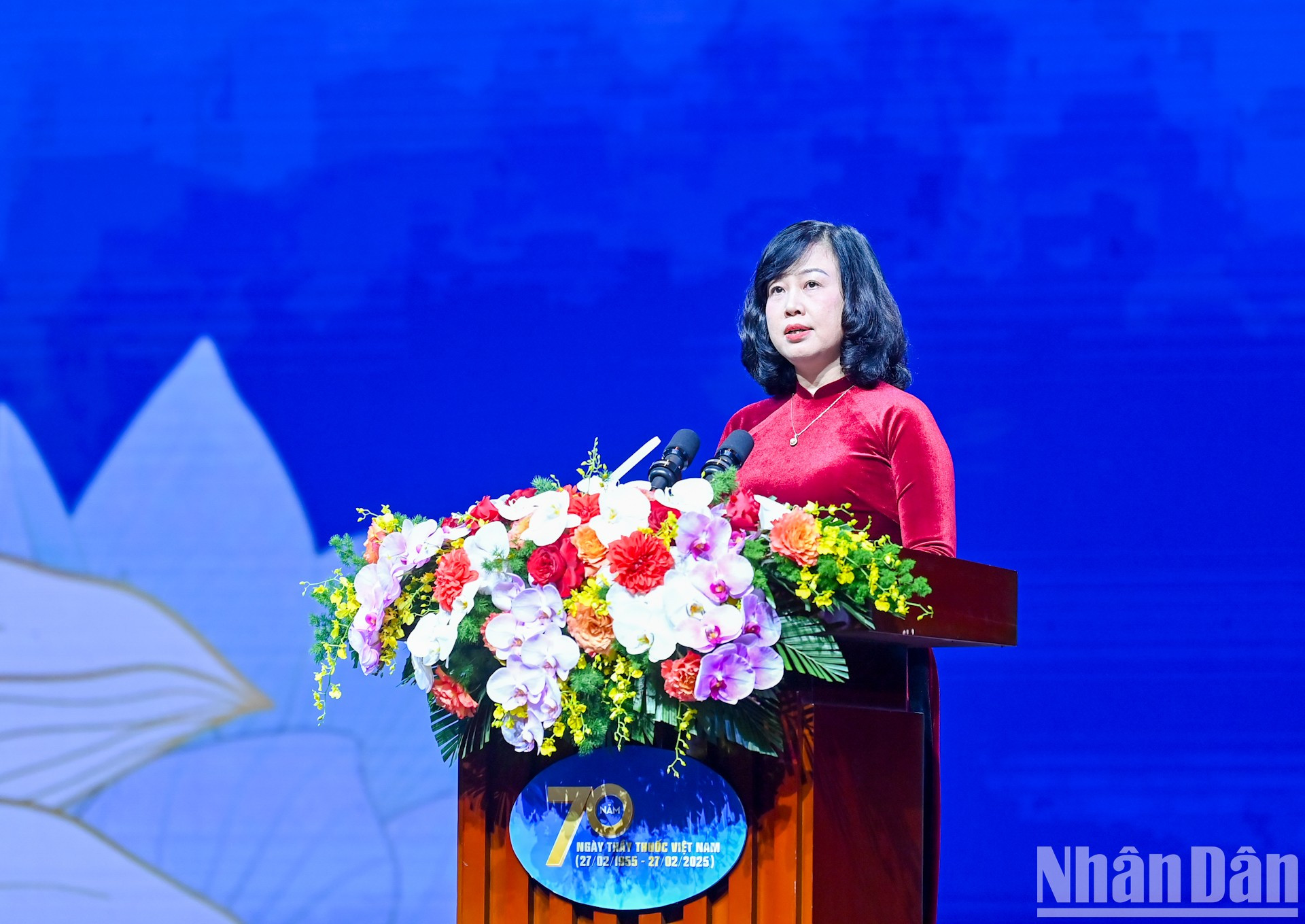La ministra de Salud Pública, Dao Hong Lan, habla en la ceremonia. La ministra de Salud Pública, Dao Hong Lan, habla en la ceremonia.