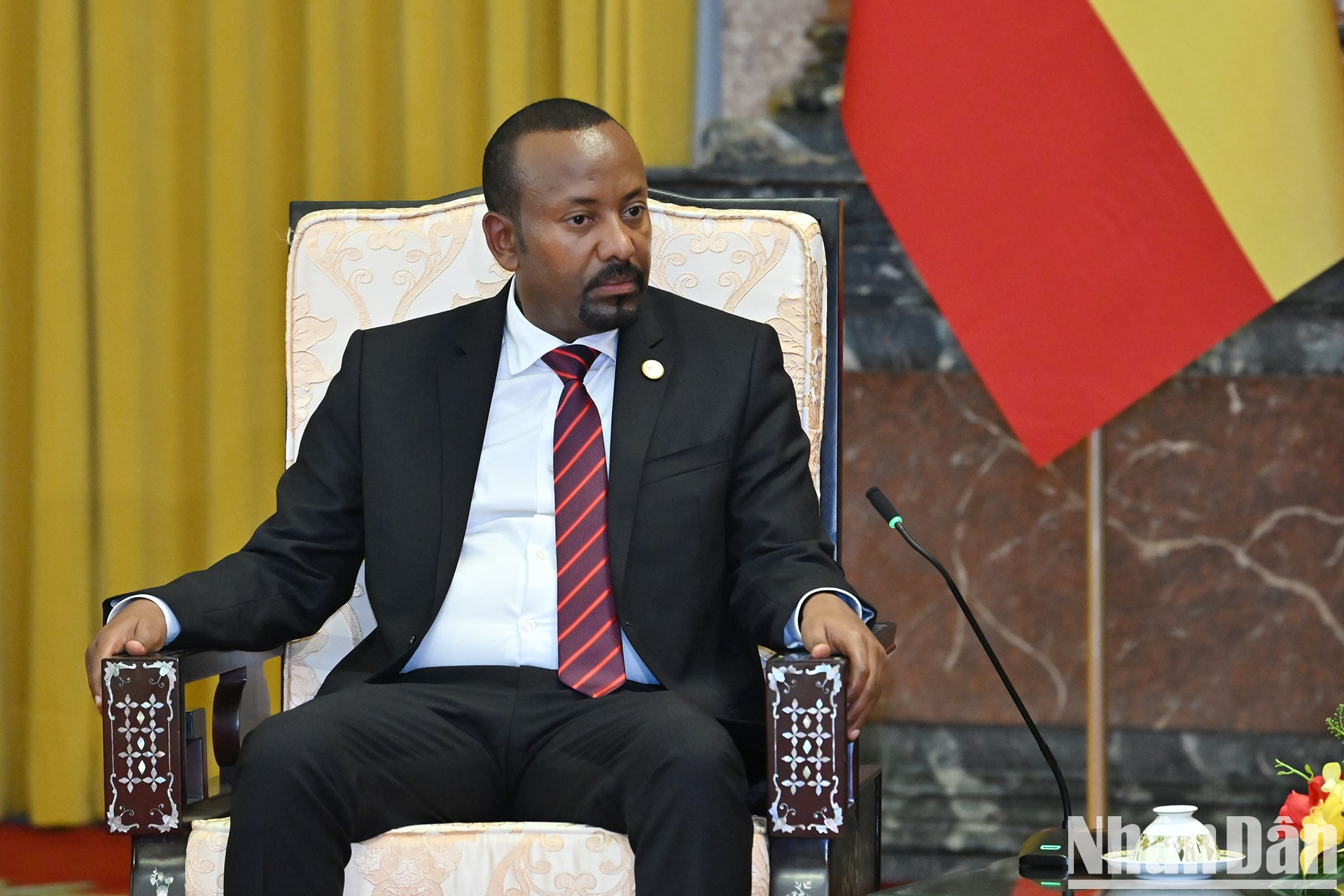 El premier de Etiopía, Abiy Ahmed Ali, habla en la cita. El premier de Etiopía, Abiy Ahmed Ali, habla en la cita.