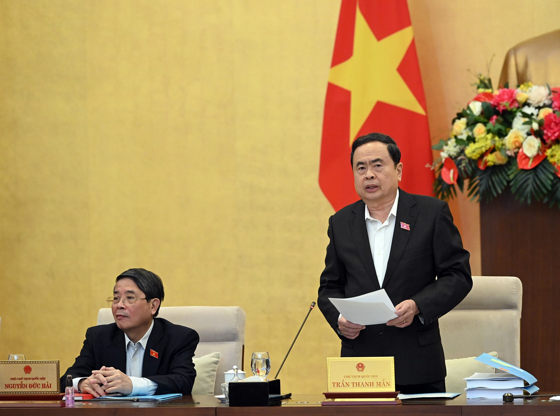 El presidente de la ANV, Tran Thanh Man, pronuncia el discurso inaugural. El presidente de la ANV, Tran Thanh Man, pronuncia el discurso inaugural.