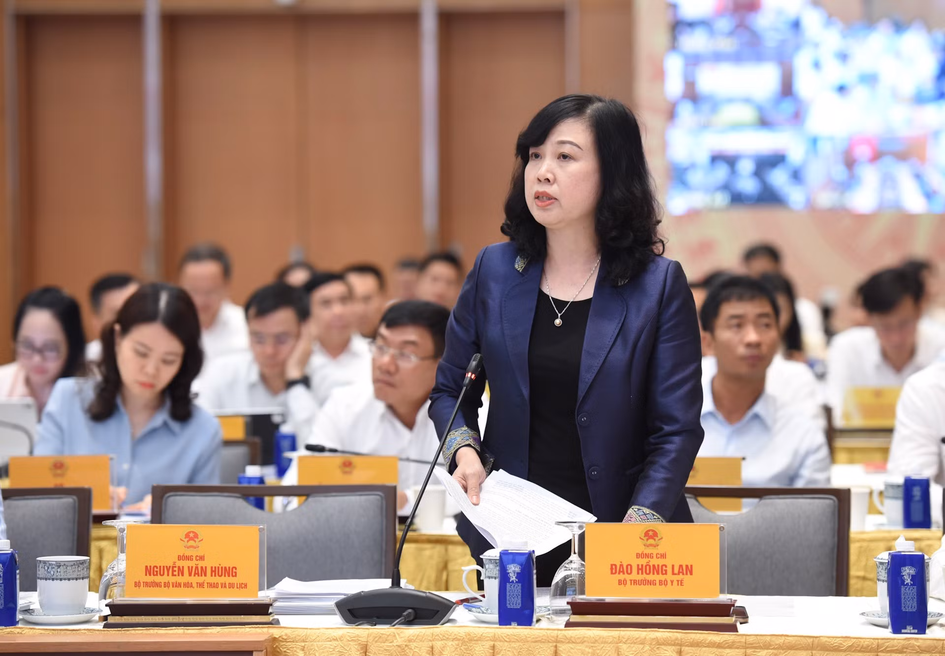 La ministra de Salud, Dao Hong Lan, habla en la cita.