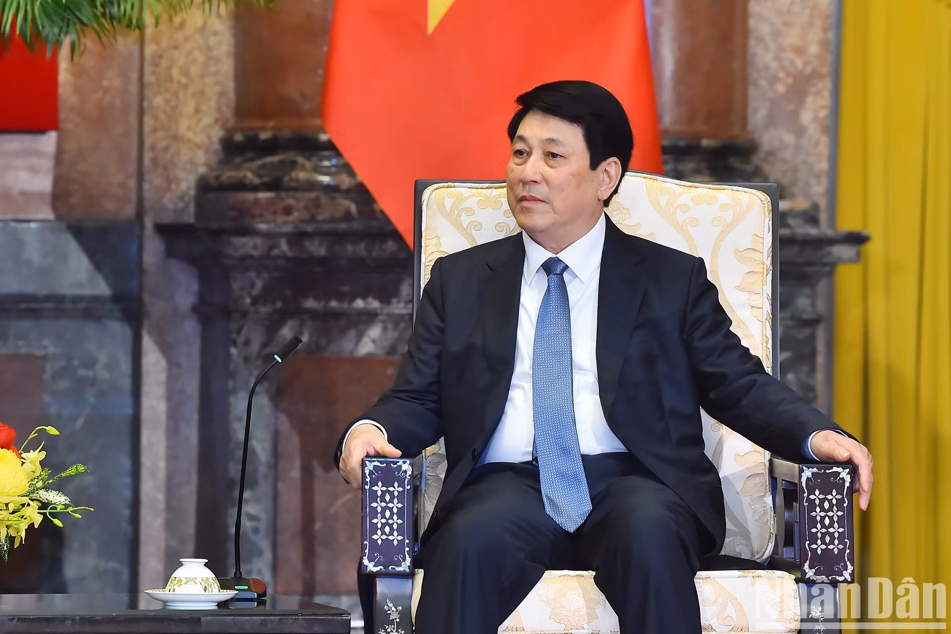 El presidente de Vietnam, Luong Cuong, habla en la cita.