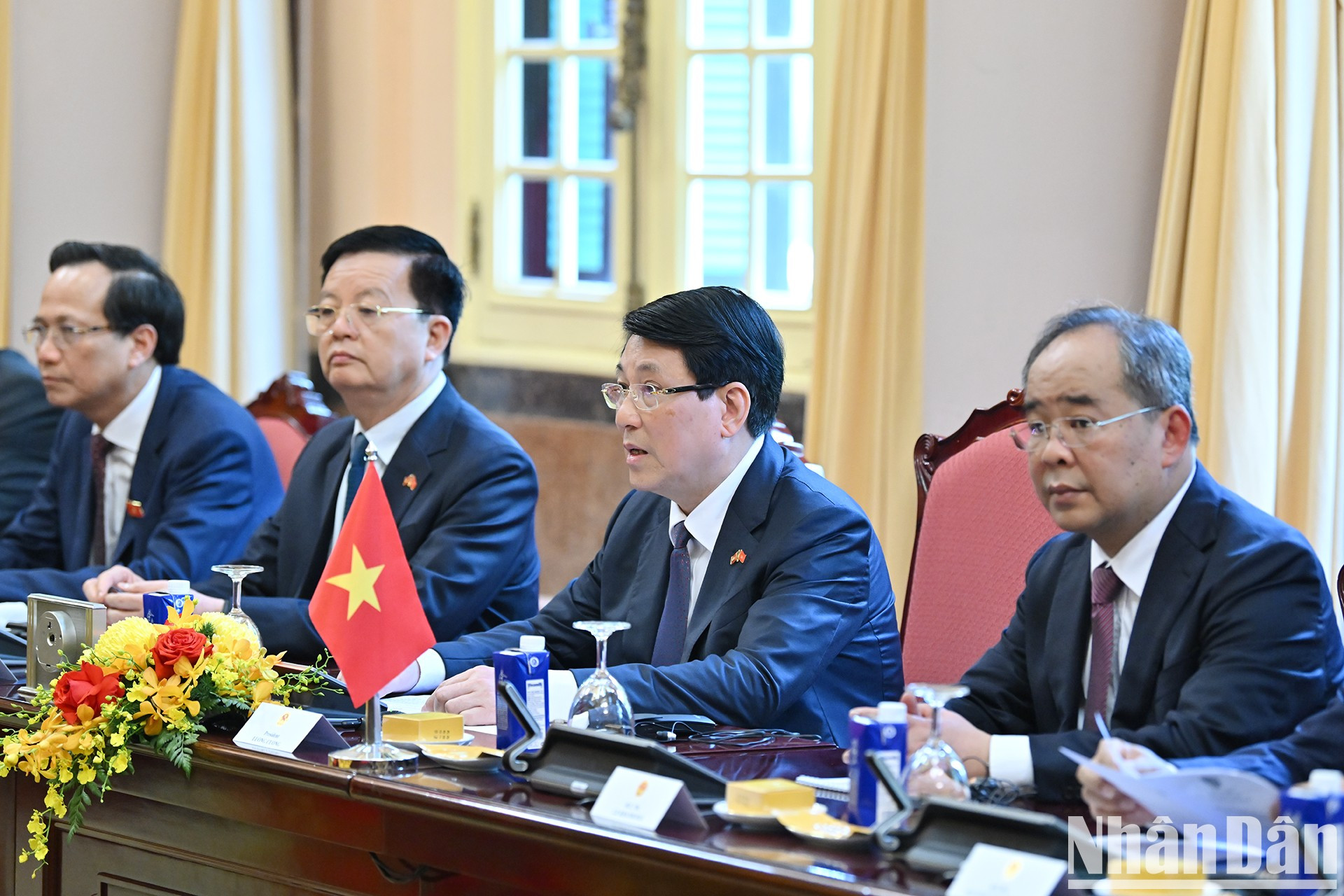 El presidente de Vietnam, Luong Cuong, habla en el encuentro. El presidente de Vietnam, Luong Cuong, habla en el encuentro.