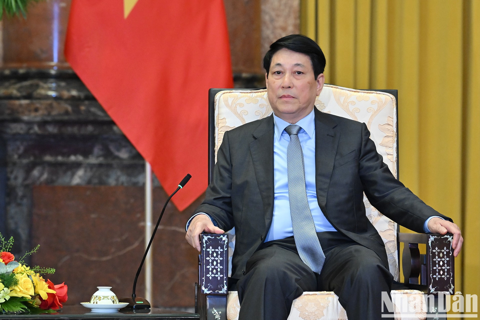 El presidente de Vietnam, Luong Cuong, habla en el encuentro. El presidente de Vietnam, Luong Cuong, habla en el encuentro.