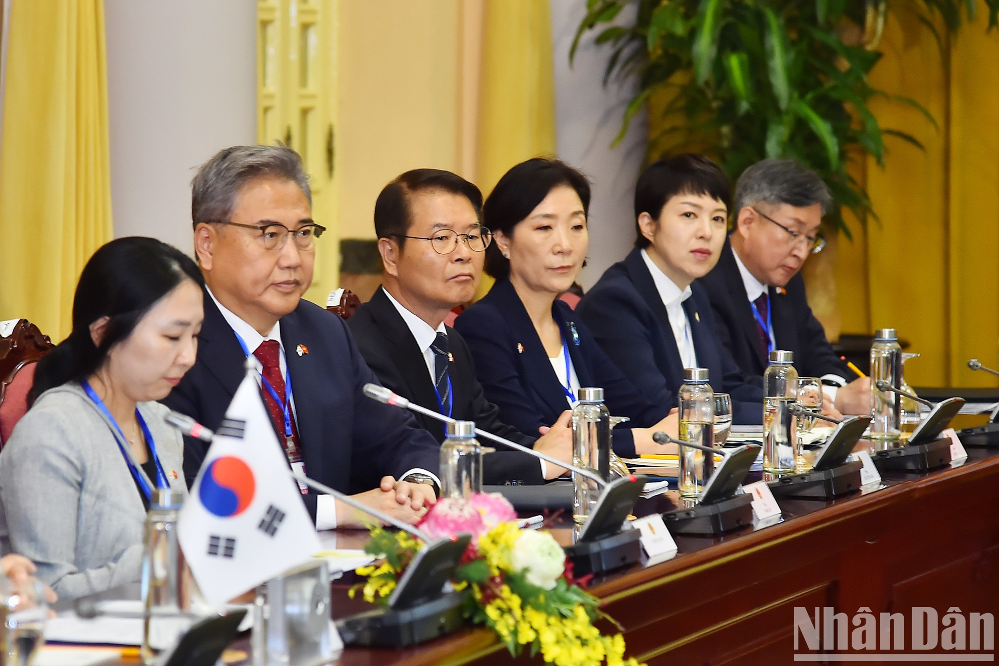 La delegación surcoreana.