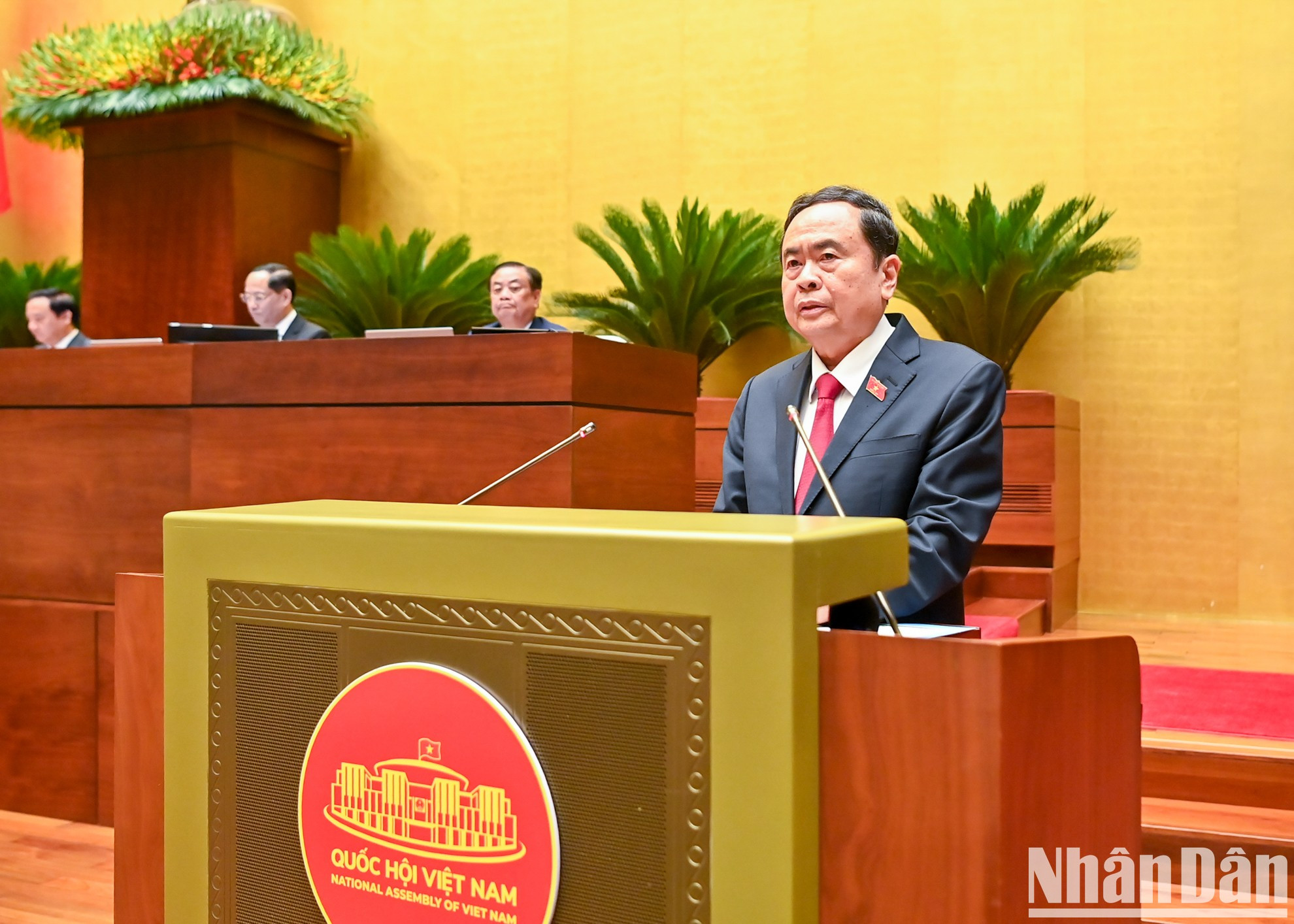 El presidente de la ANV, Tran Thanh Man, habla en la cita.