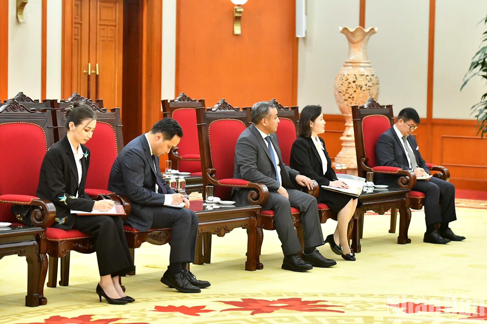 Los delegados de Mongolia en la reunión.