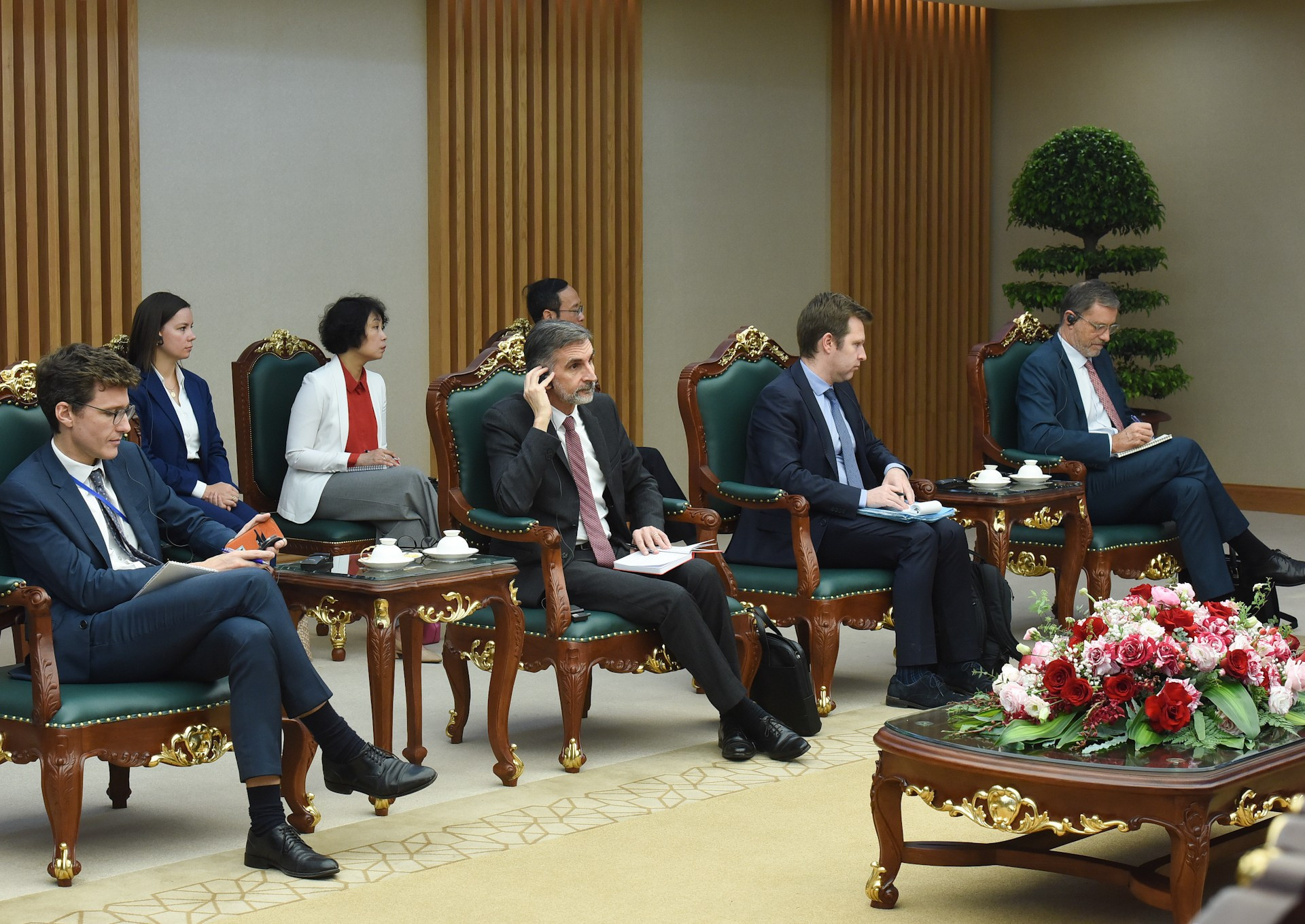 La delegación francesa en la cita.
