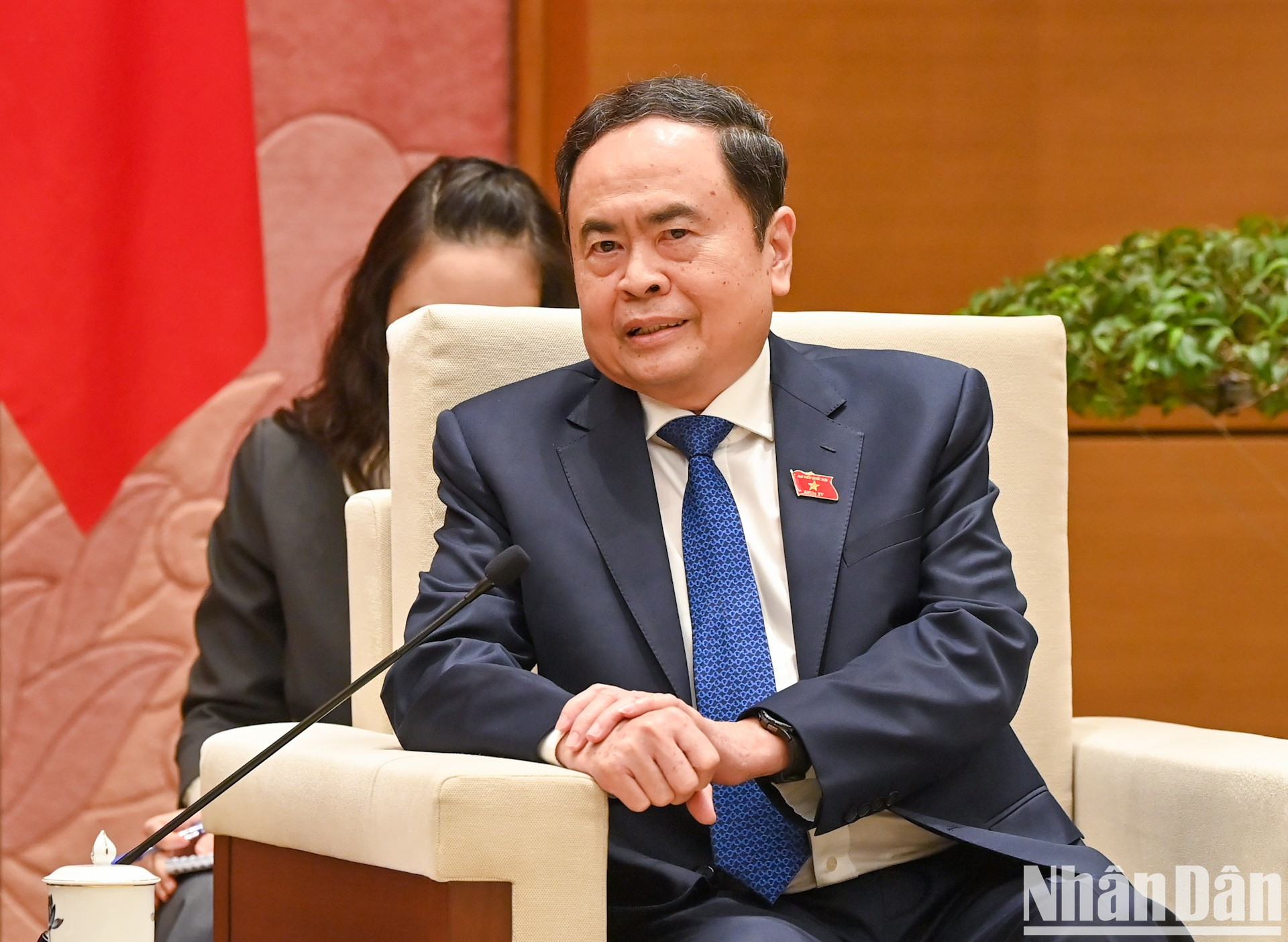 El presidente de la ANV, Tran Thanh Man, habla en el encuentro.