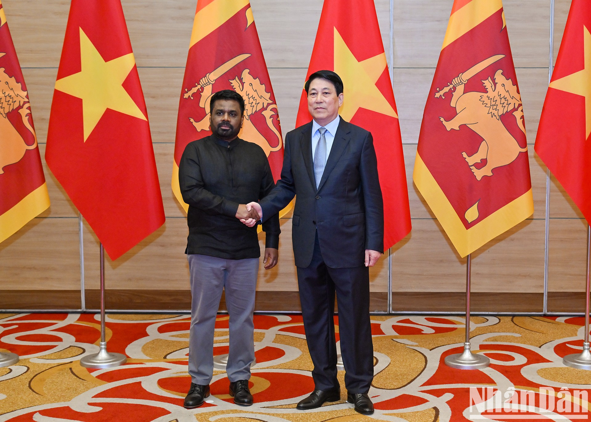 Ambos dirigentes en el banquete en honor.