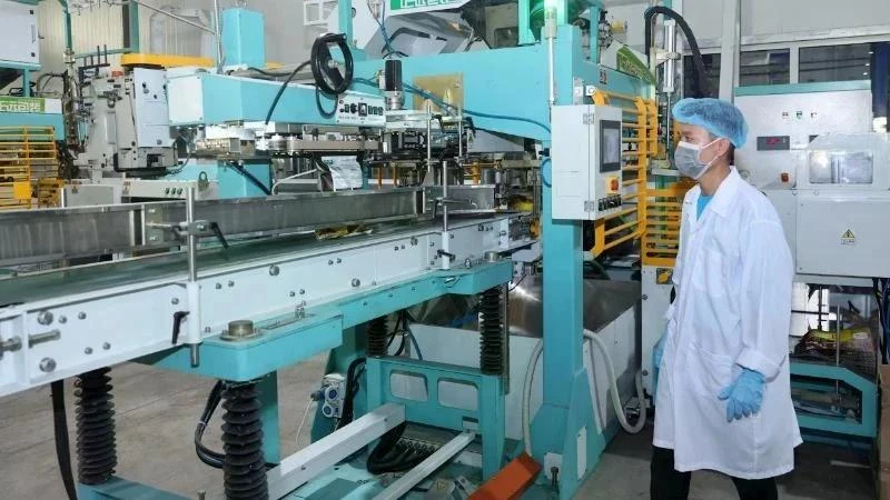 En una empresa de arroz en la provincia de Dong Thap. (Foto: VNA)