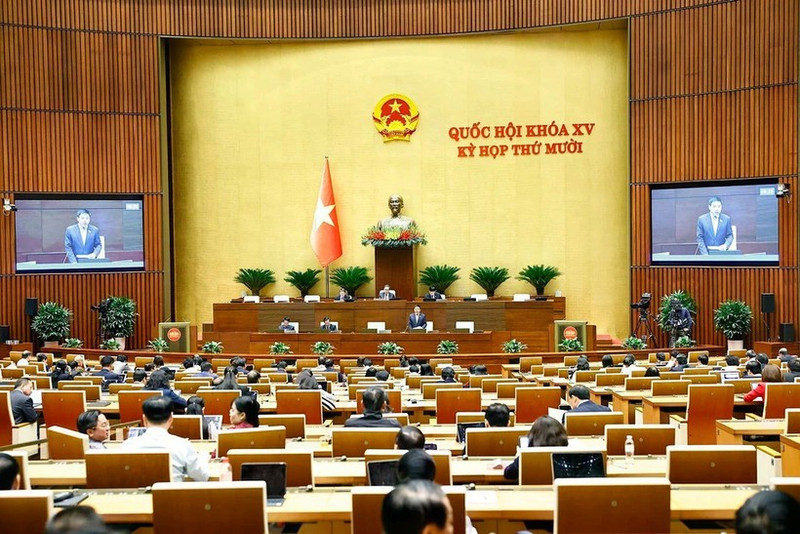 En una sesión de la Asamblea Nacional de Vietnam. (Foto: VNA)