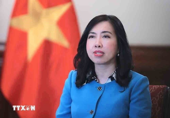 La viceministra de Relaciones Exteriores vietnamita Le Thi Thu Hang. (Foto: VNA)