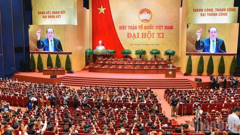 Vista de la sesión preparatoria del XI Congreso Nacional del Frente de la Patria de Vietnam. (Foto: Nhan Dan)