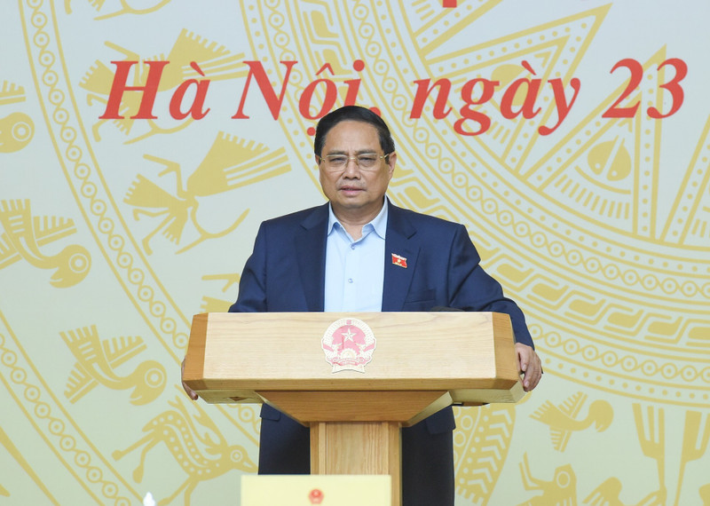 El primer ministro de Vietnam, Pham Minh Chinh, habla en la cita. (Fotografía: Nhan Dan)