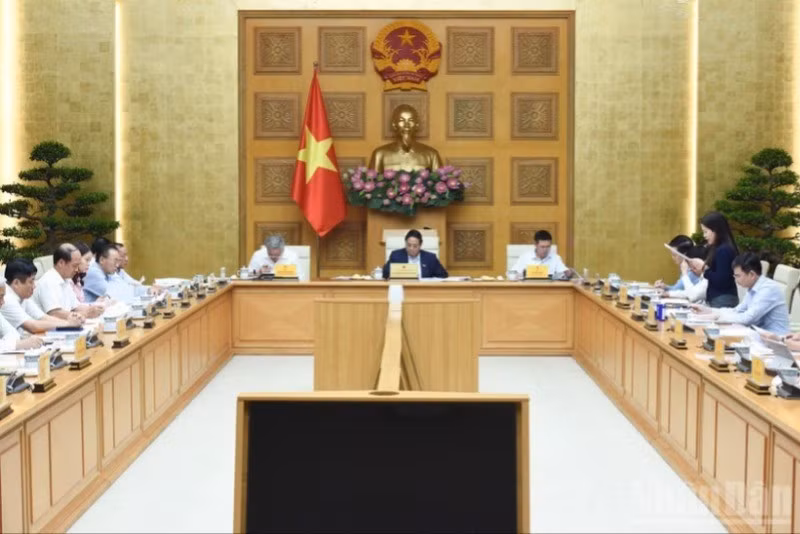 El primer ministro de Vietnam, Pham Minh Chinh, interviene en la cita. (Fotografía: Nhan Dan)