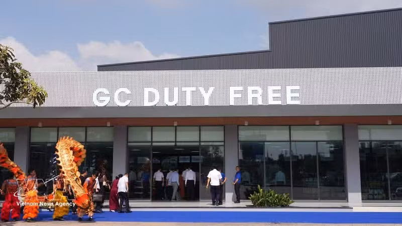 La tienda libre de impuestos The Ky Vang en el paso fronterizo internacional de Moc Bai, en la provincia de Tay Ninh. (Foto: VNA)